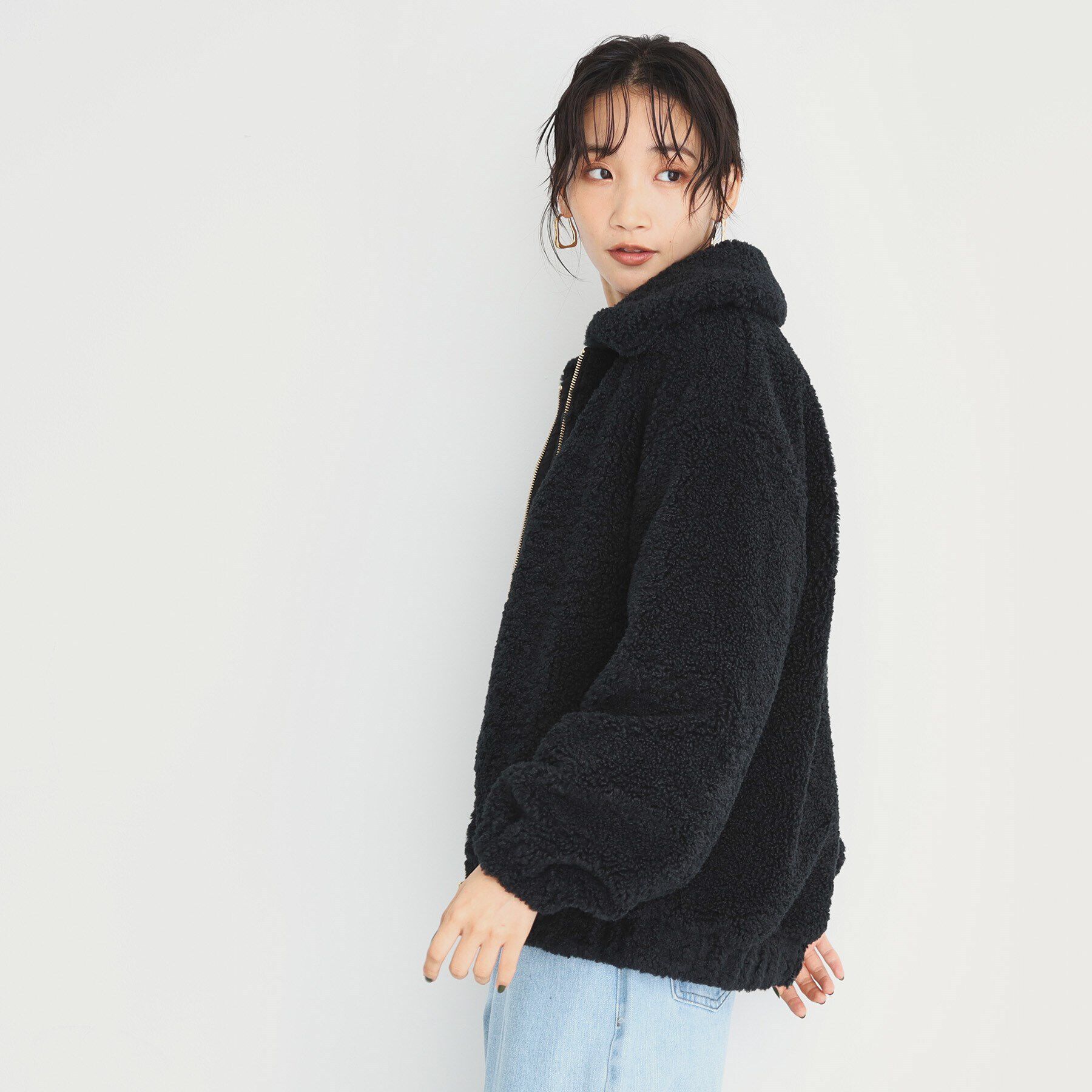 THE SHOP TK「【もこもこあたたか】マシュマロボアジップブルゾン」|ブルゾン・スタジャン|