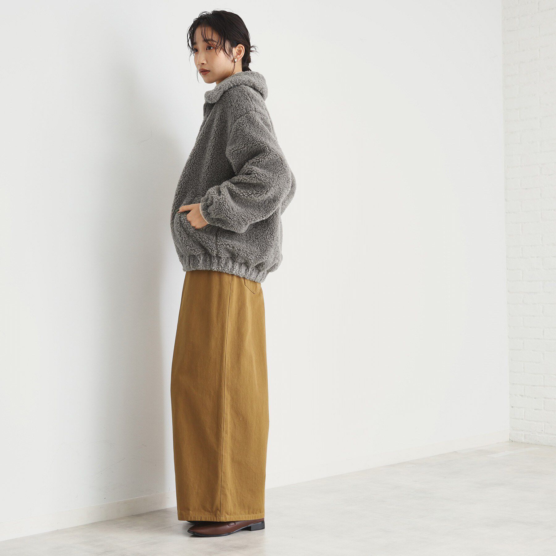 THE SHOP TK「【もこもこあたたか】マシュマロボアジップブルゾン」|ブルゾン・スタジャン|