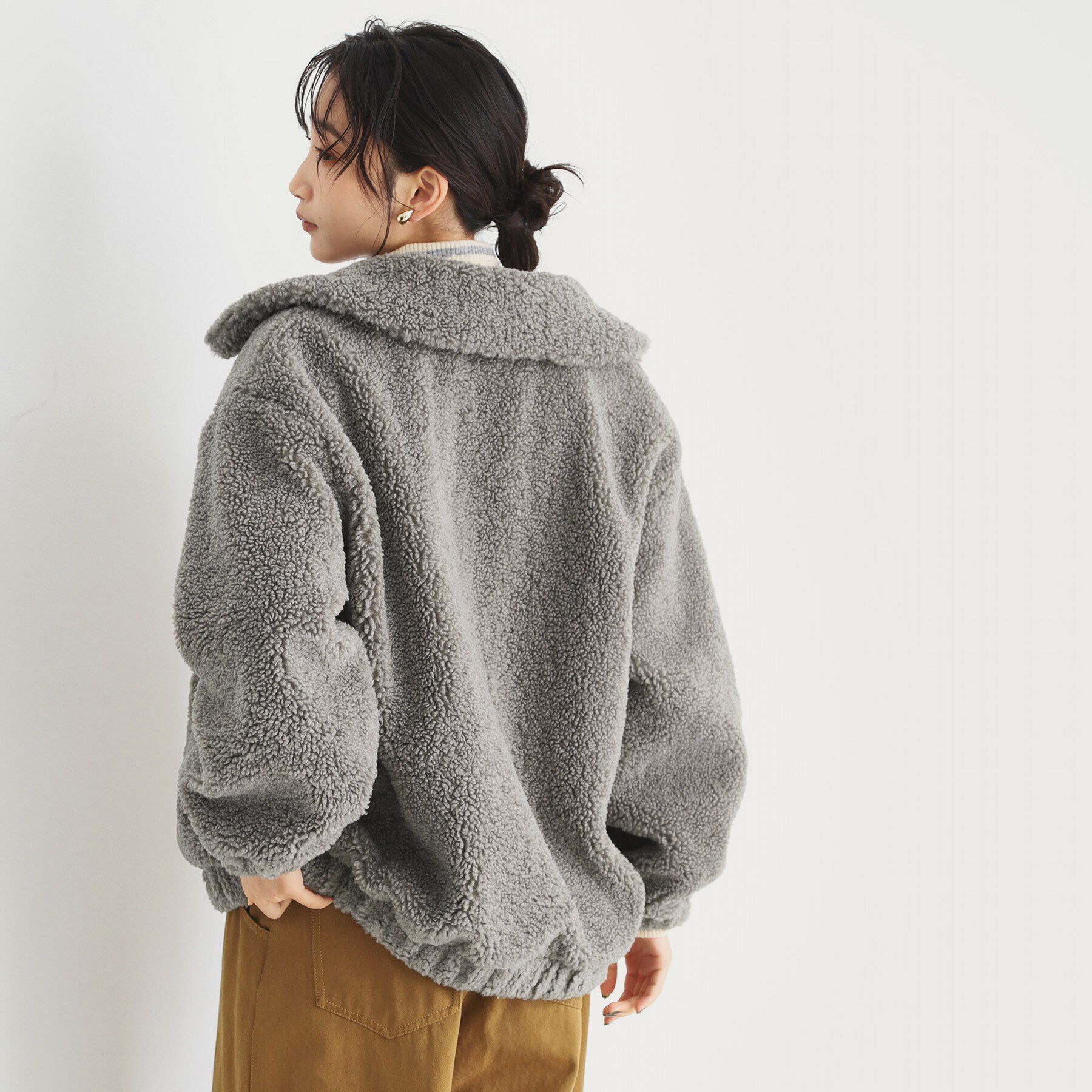 THE SHOP TK「【もこもこあたたか】マシュマロボアジップブルゾン」|ブルゾン・スタジャン|