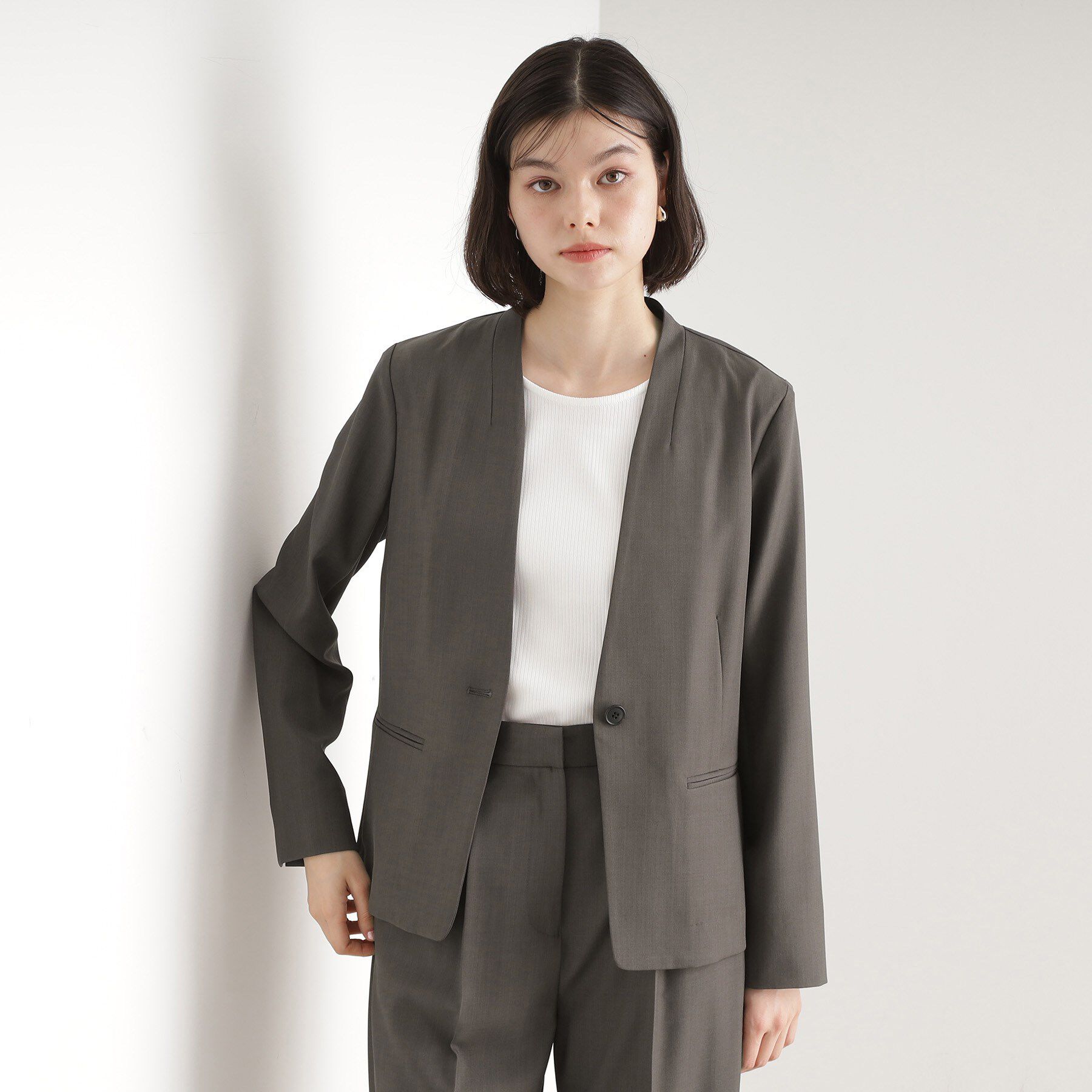 THE SHOP TK「【セットアップ可】ノーカラージャケット」|ノーカラージャケット|