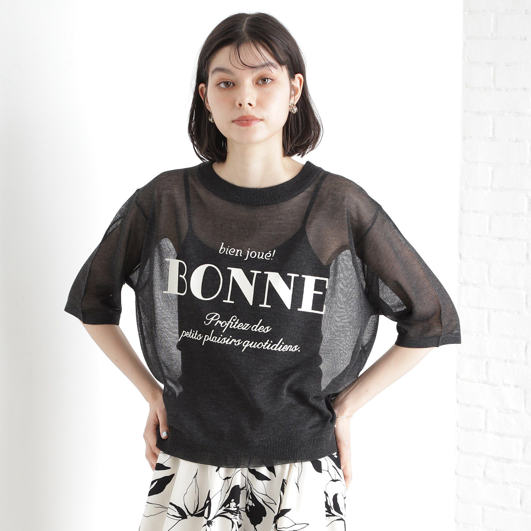 THE SHOP TK「光沢シアーロゴプルオーバー【洗える】」|Tシャツ・カットソー|