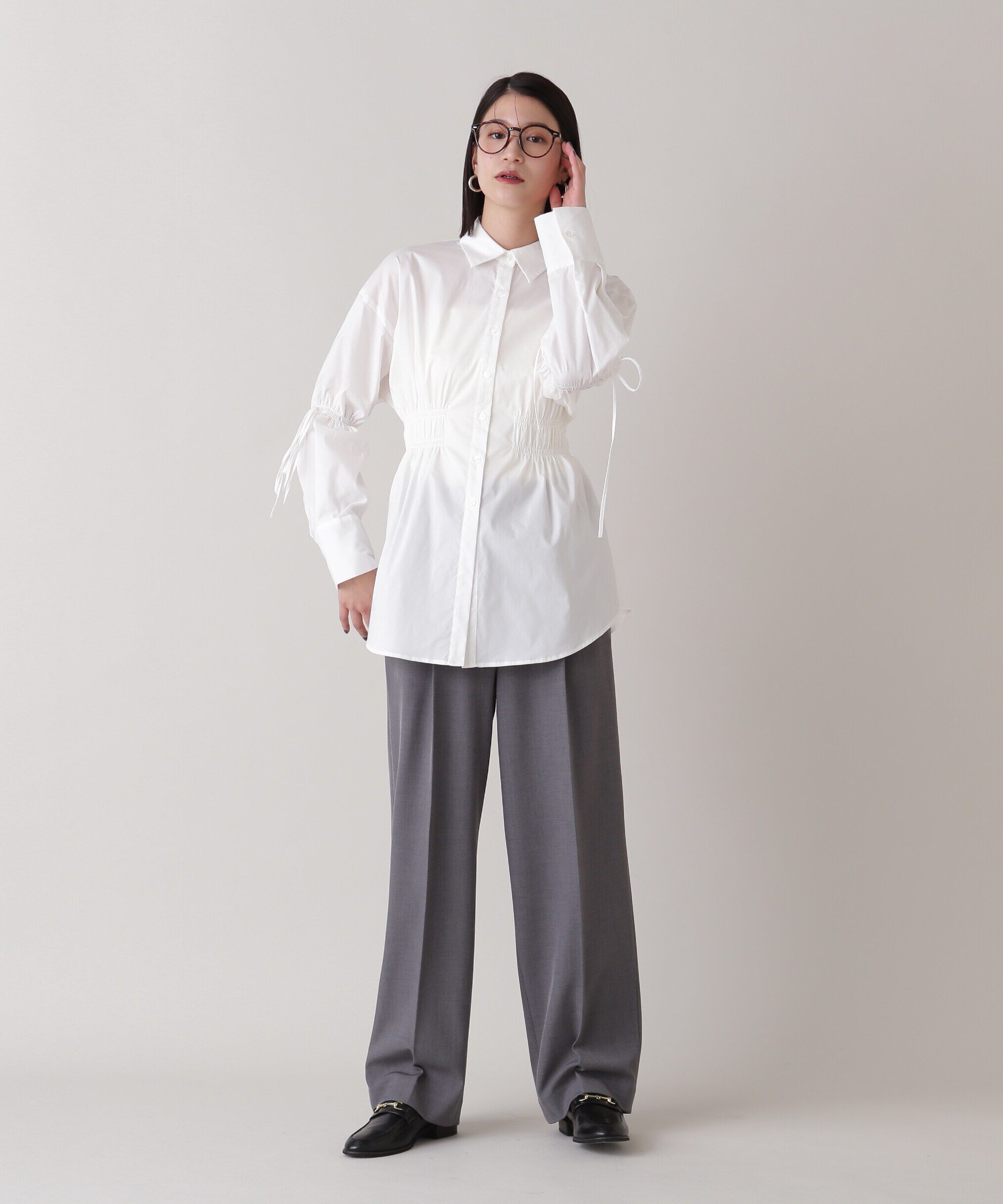  「ウエストシャーリングロングシャツ」|シャツ・ブラウス|