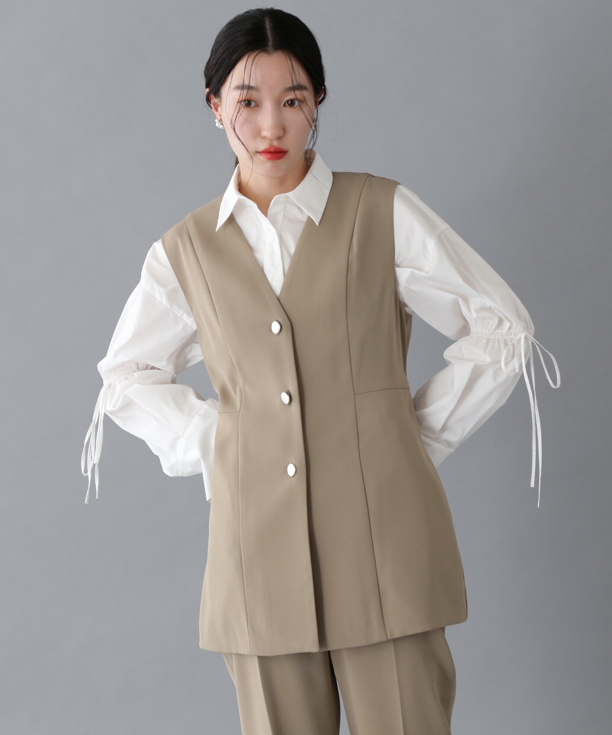  「ウエストシャーリングロングシャツ」|シャツ・ブラウス|