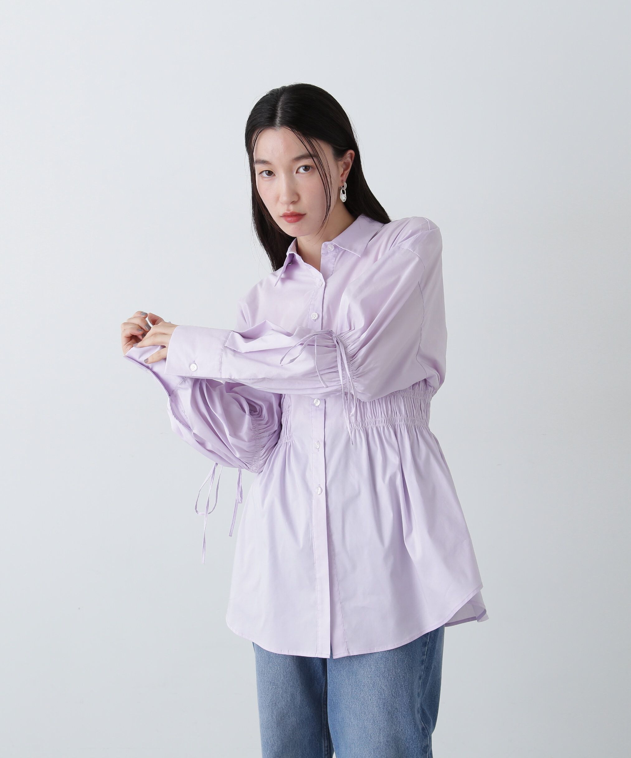  「ウエストシャーリングロングシャツ」|シャツ・ブラウス|