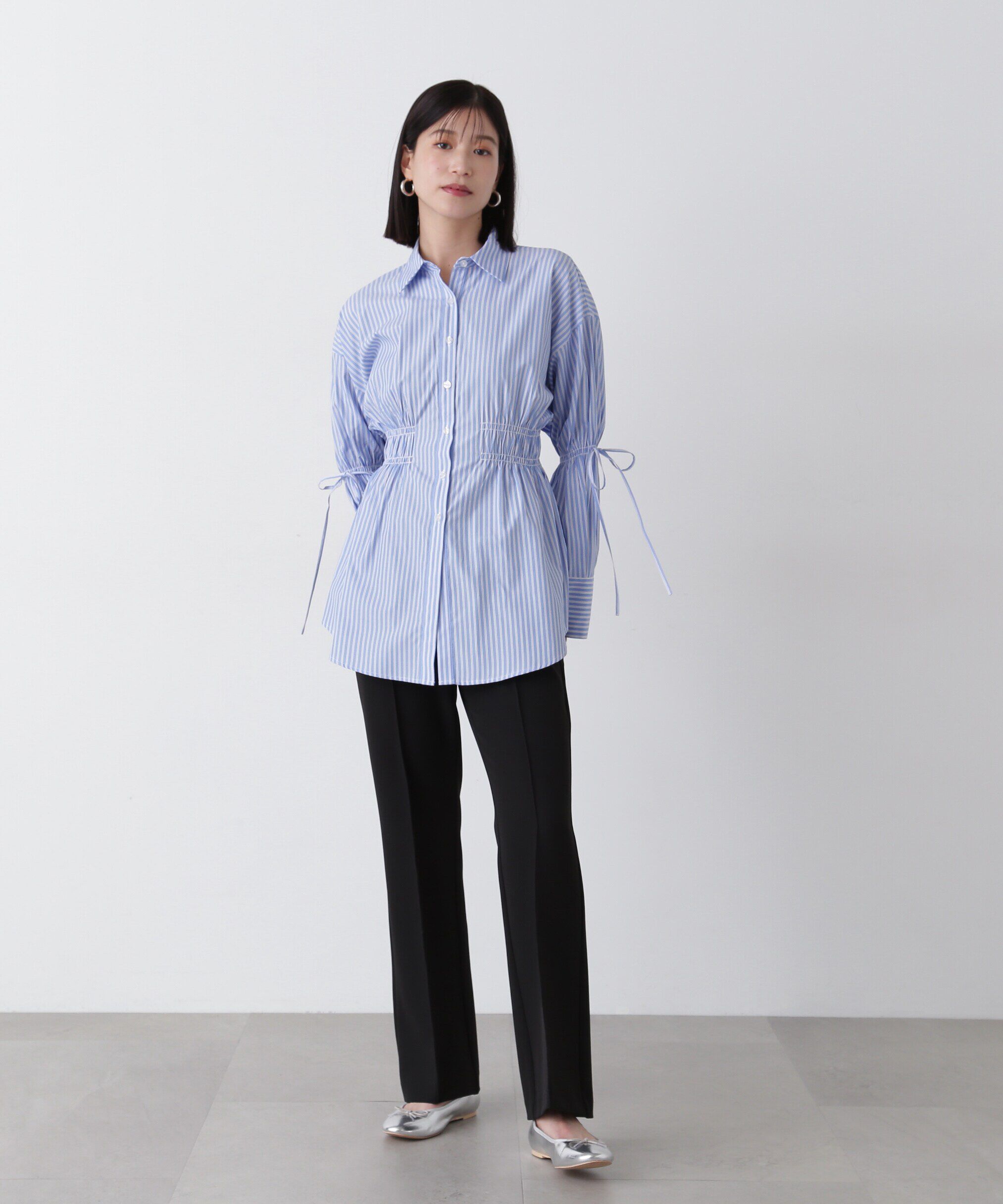  「ウエストシャーリングロングシャツ」|シャツ・ブラウス|