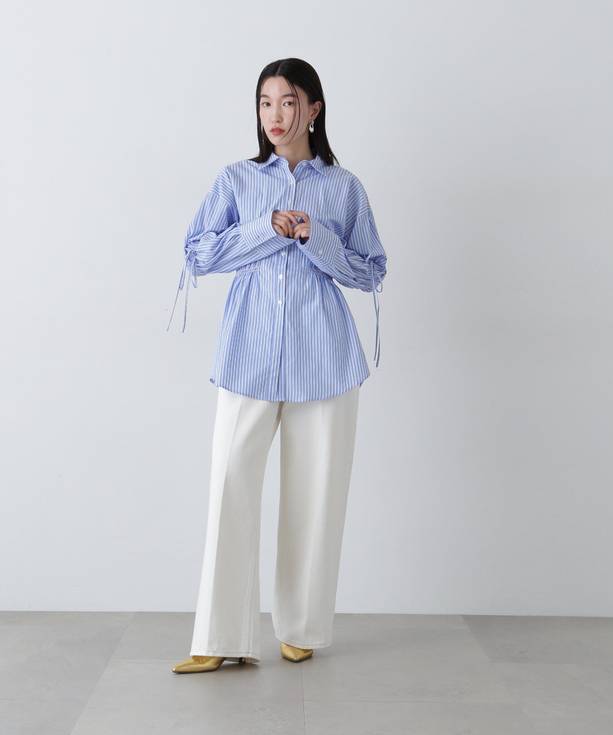  「ウエストシャーリングロングシャツ」|シャツ・ブラウス|