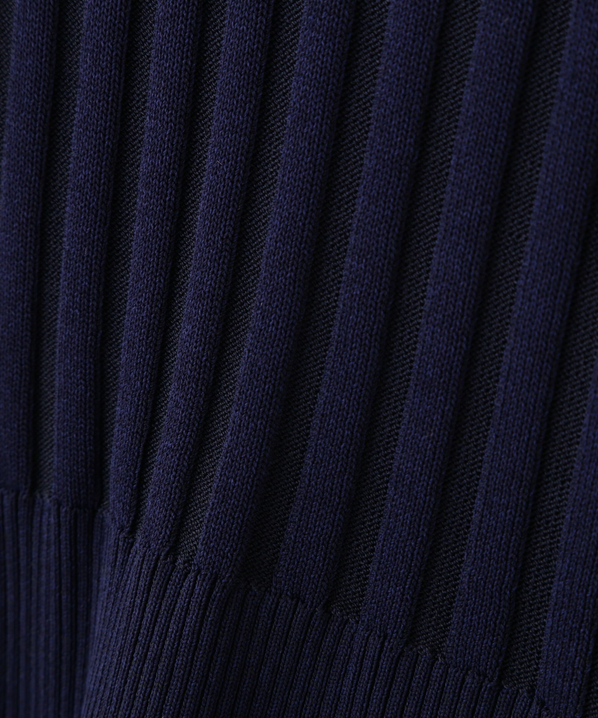  「半袖微配色リブニット」|ニット・セーター|