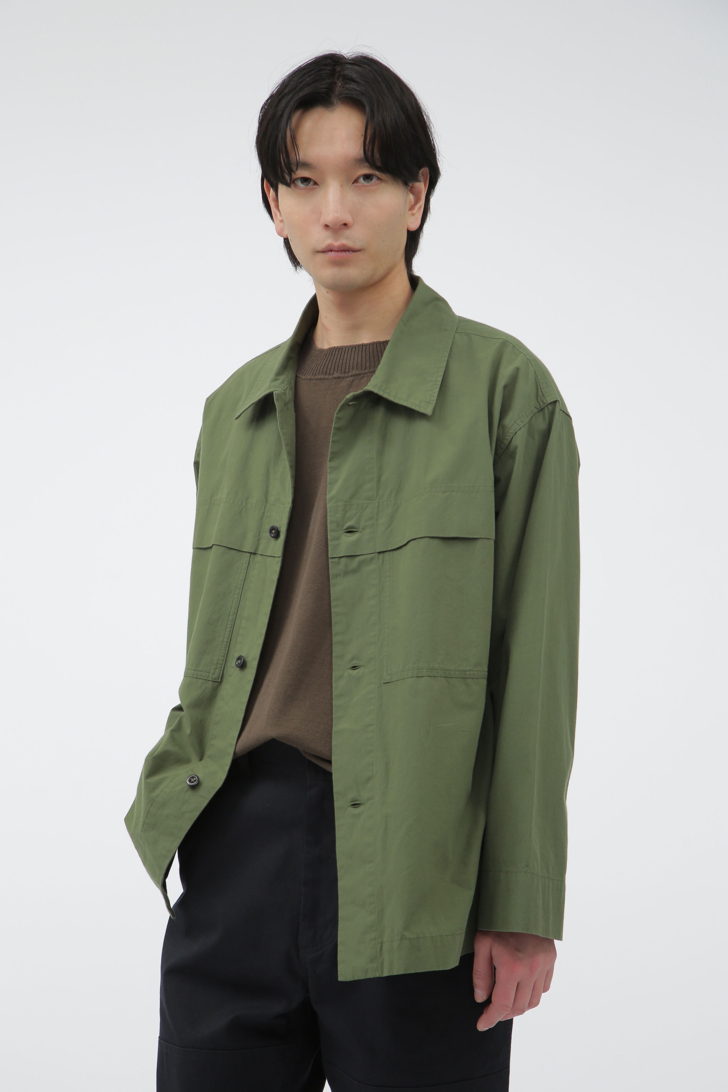 MHL.「ORGANIC COTTON PLAINWEAVE」|シャツ・ブラウス|KHAKI