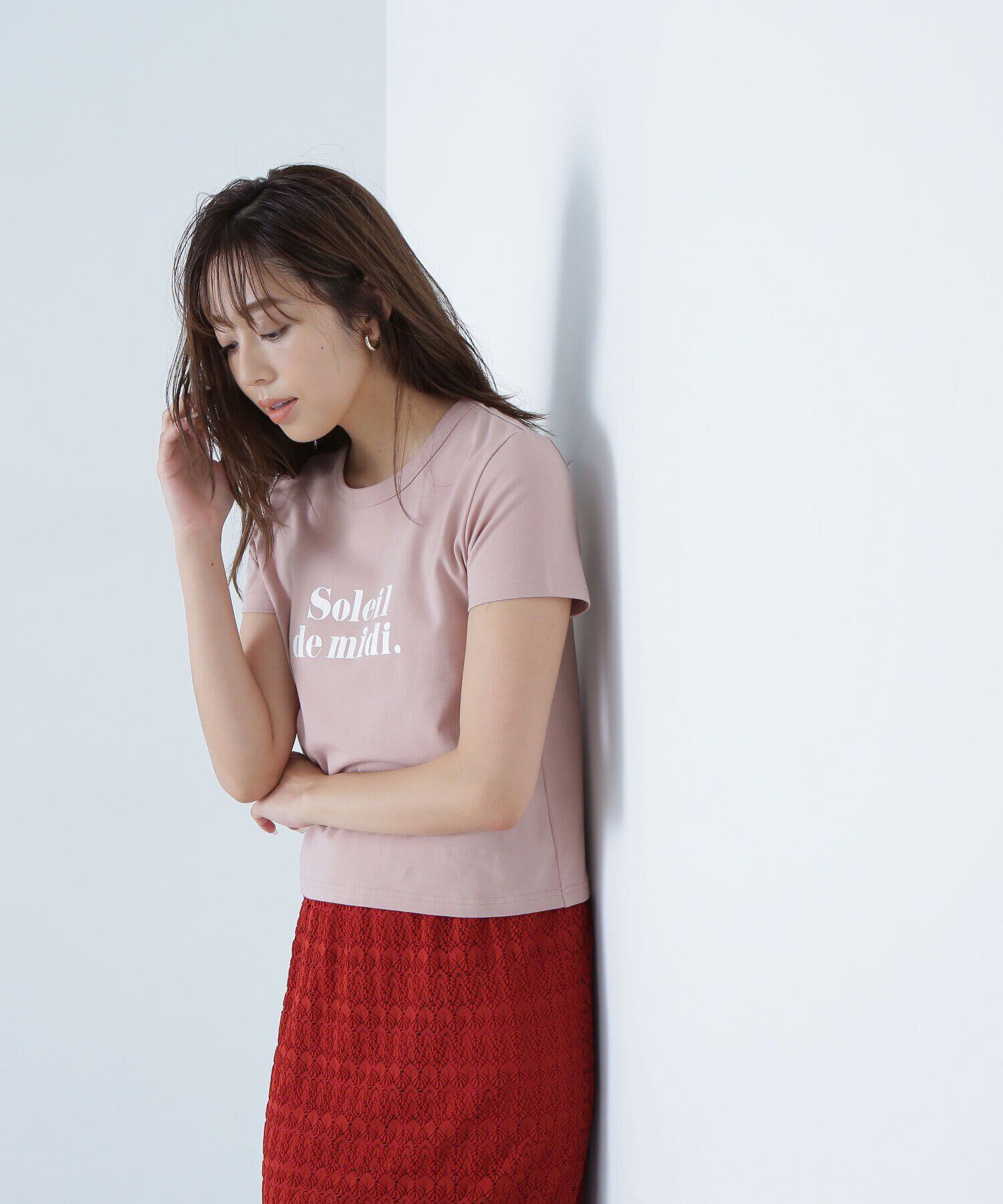  「ソレイユロゴTシャツ」|Tシャツ・カットソー|ピンク