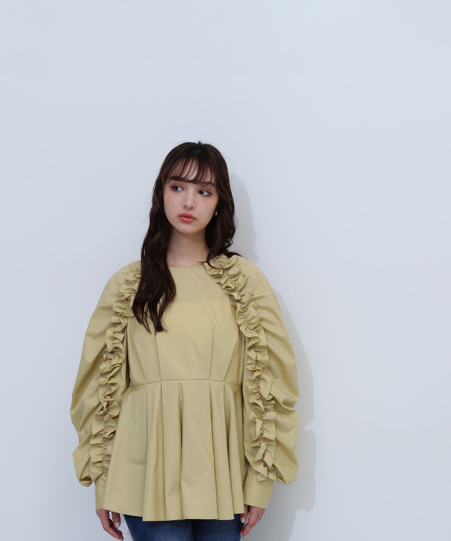  「フリルスリーブペプラムブラウス　24AW」|シャツ・ブラウス|