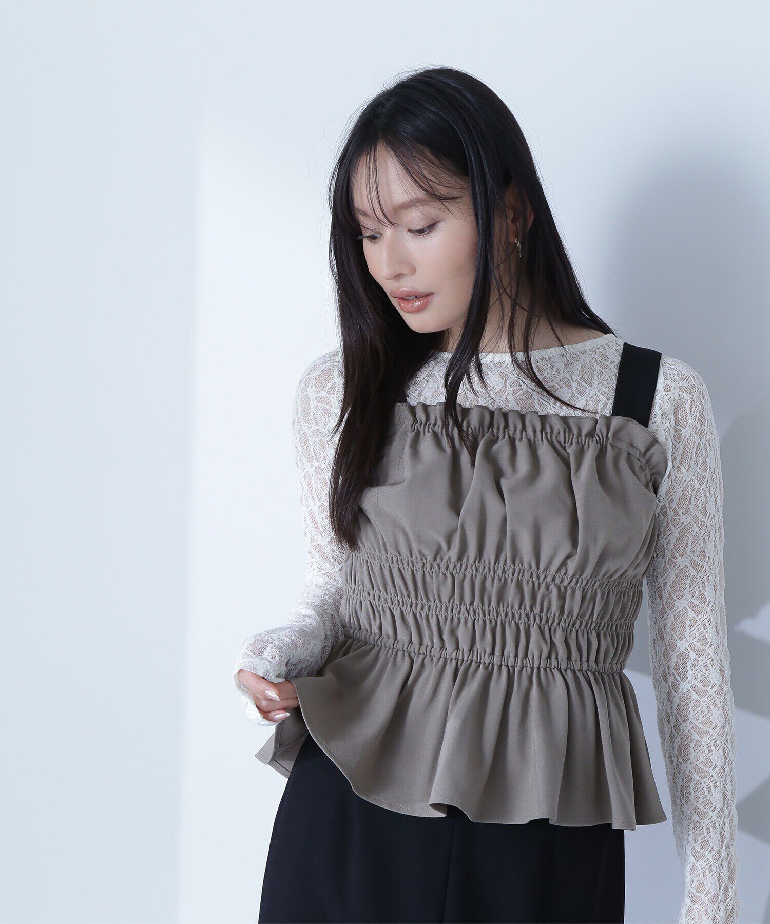  「シャーリングビスチェ」|シャツ・ブラウス|