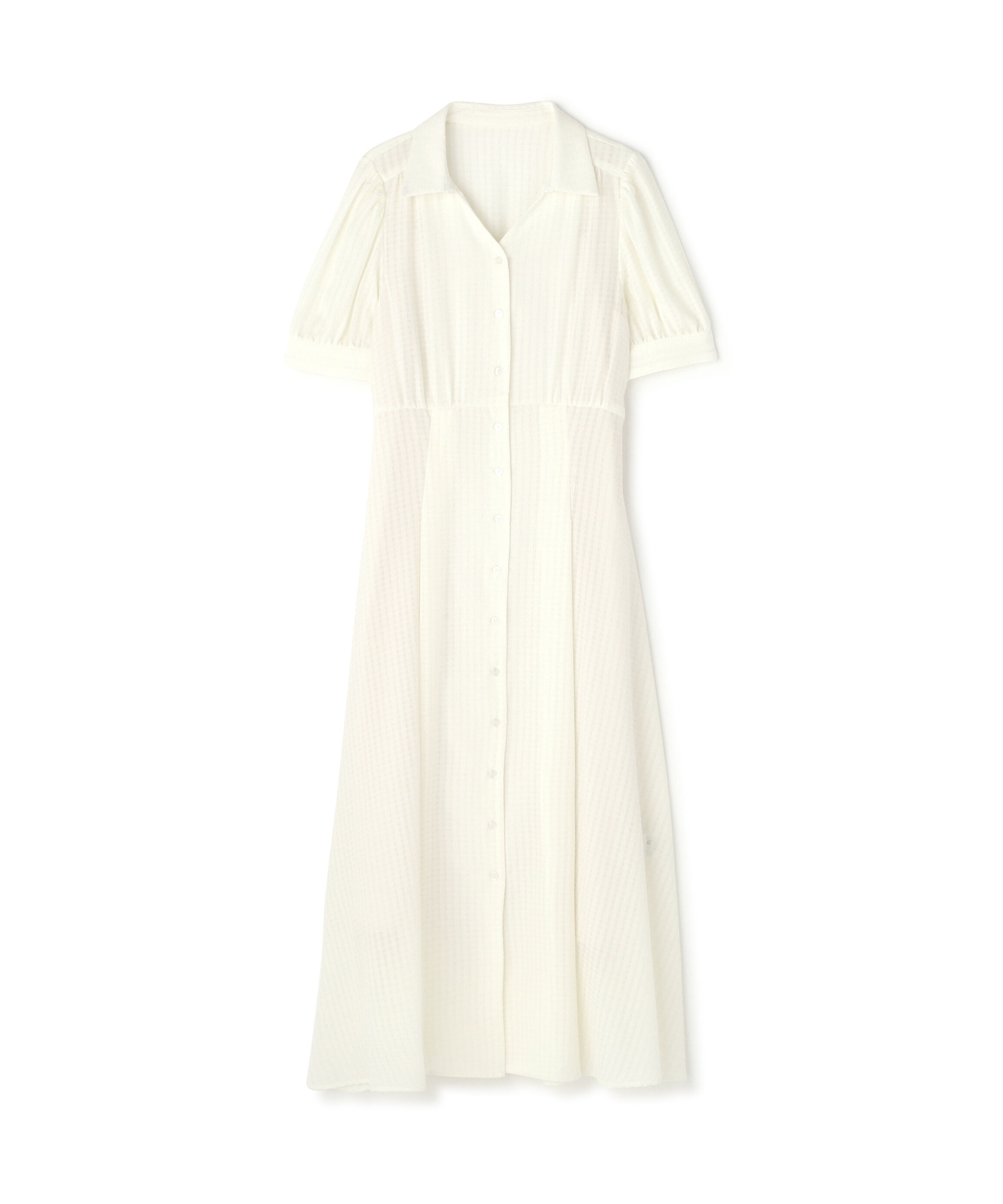  「シャツカラーサッカーワンピース」|ワンピース|