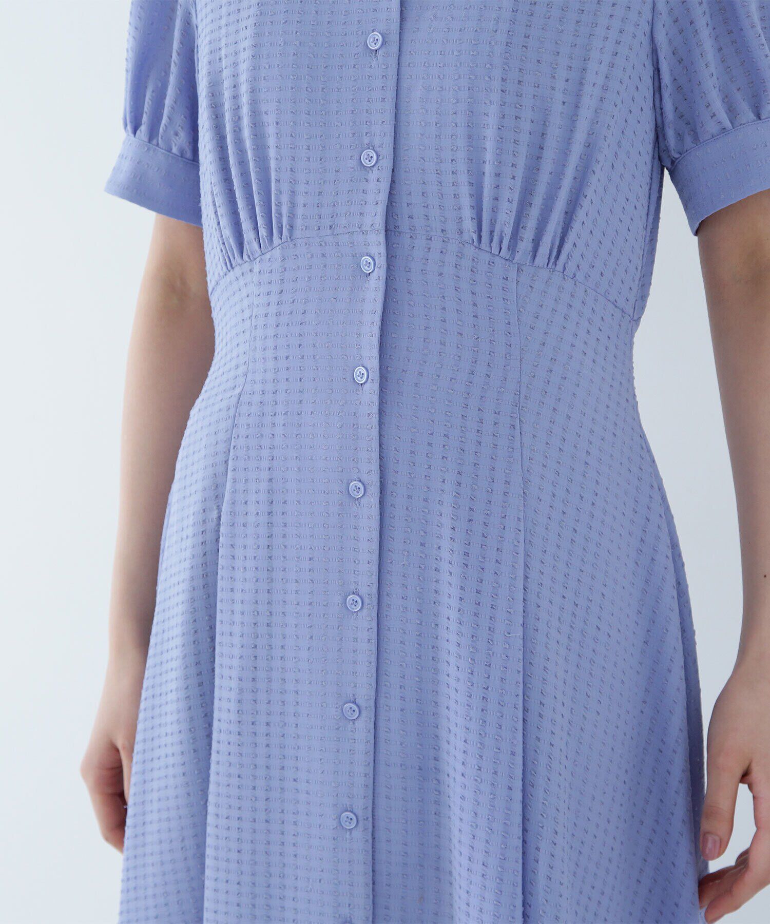  「シャツカラーサッカーワンピース」|ワンピース|