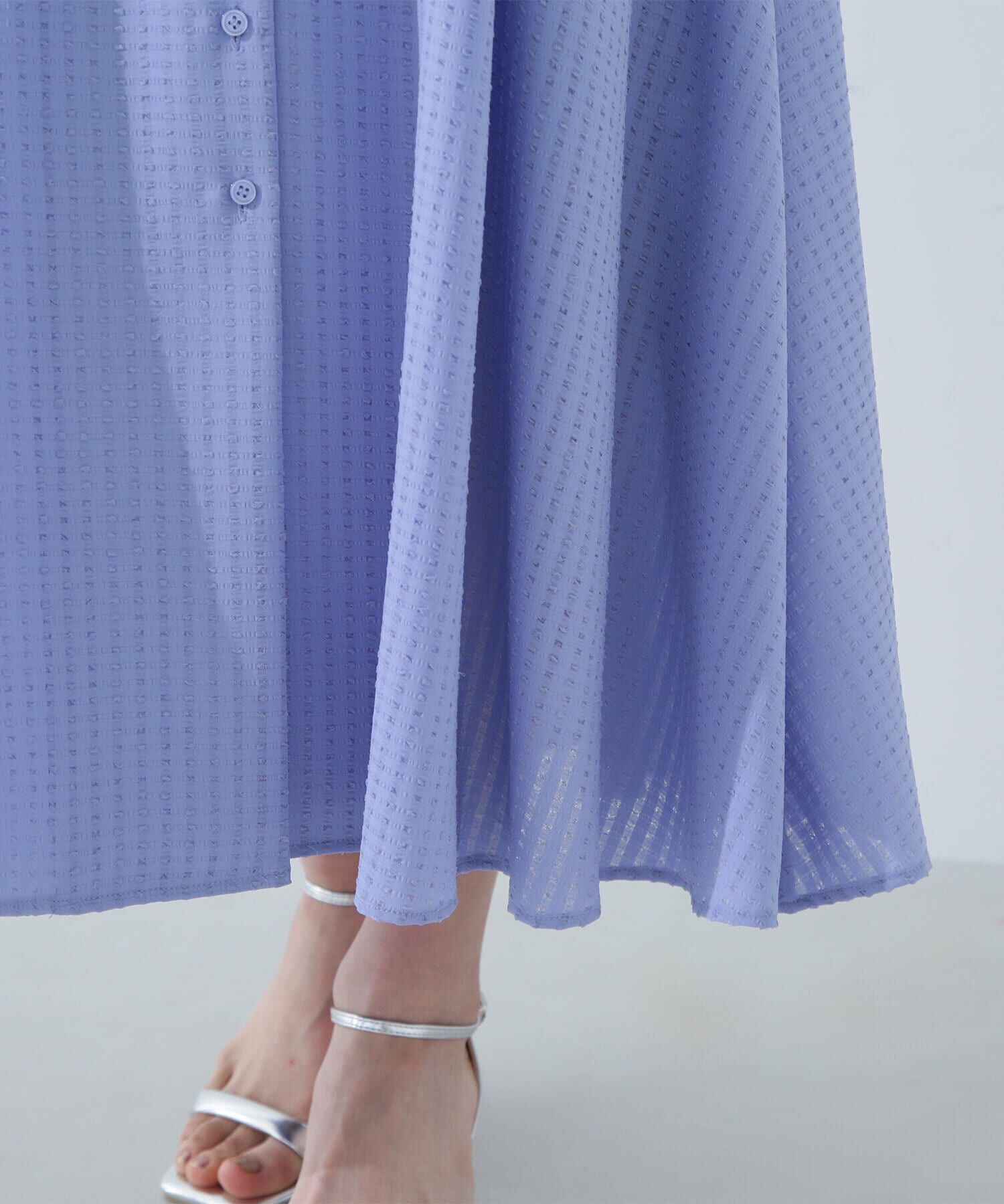  「シャツカラーサッカーワンピース」|ワンピース|