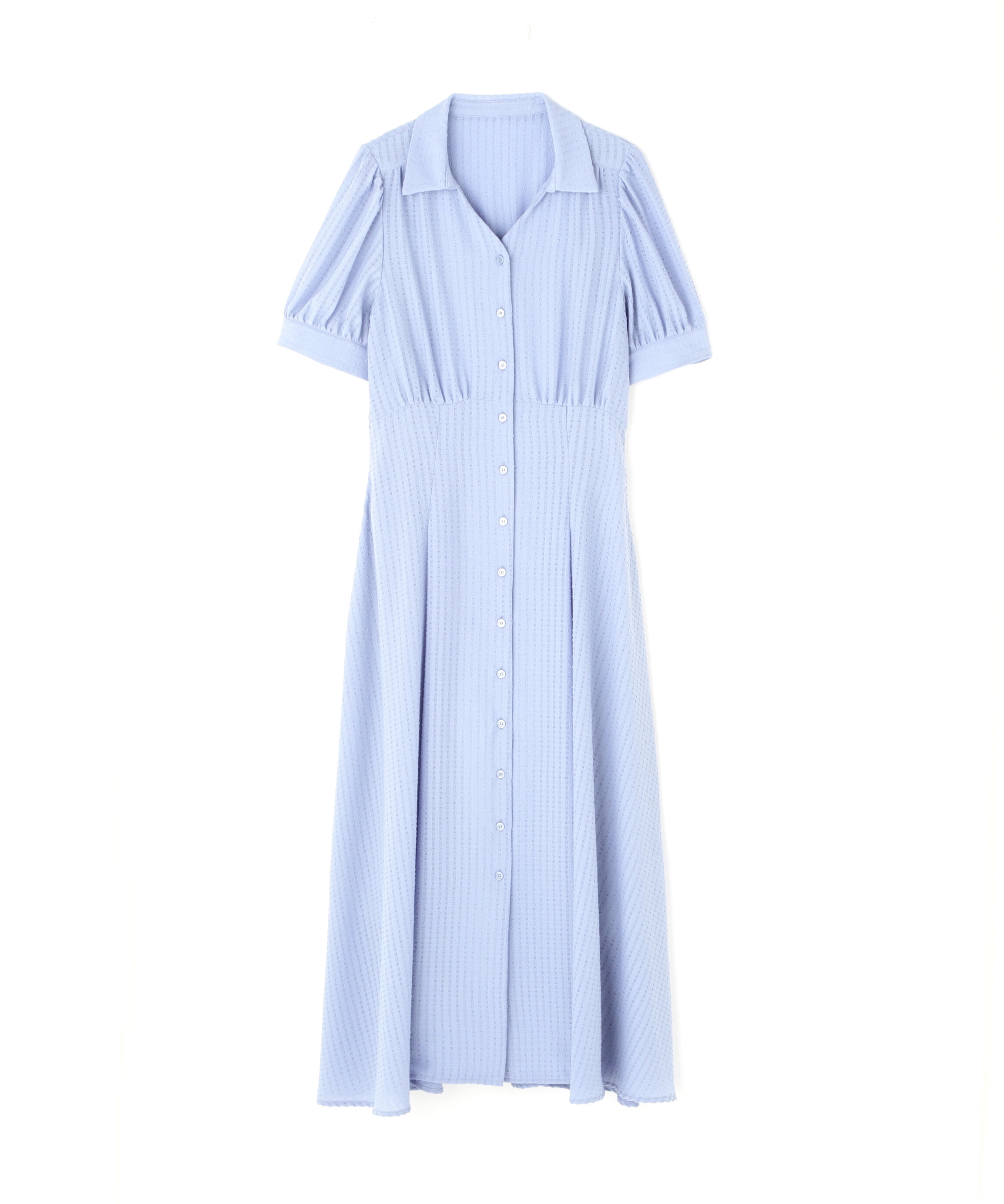  「シャツカラーサッカーワンピース」|ワンピース|