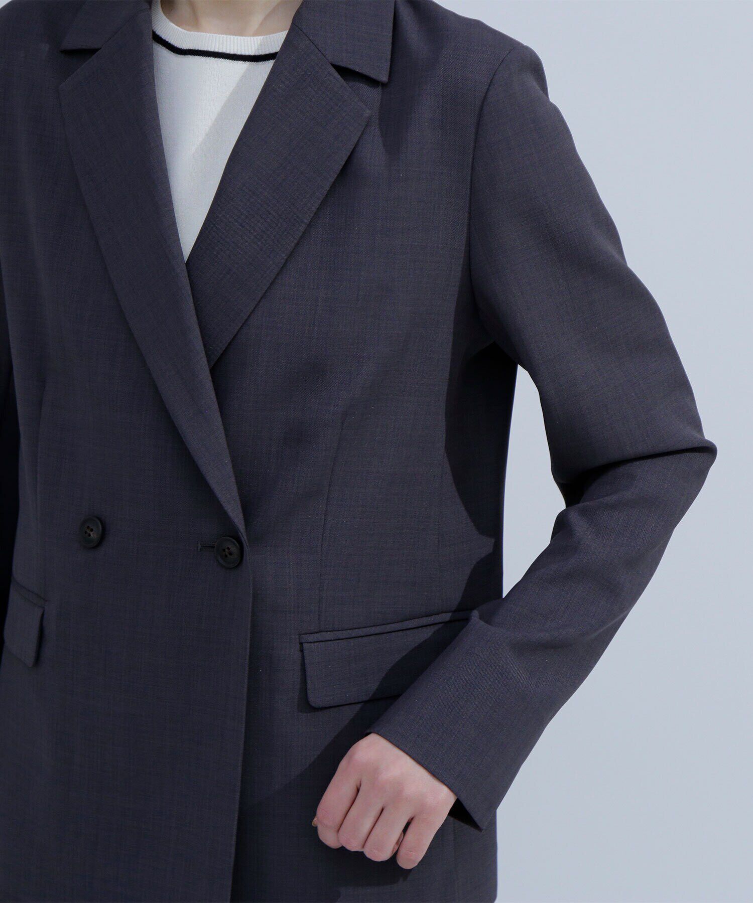  「リネンライク SETUP ダブルブレストジャケット」|その他|