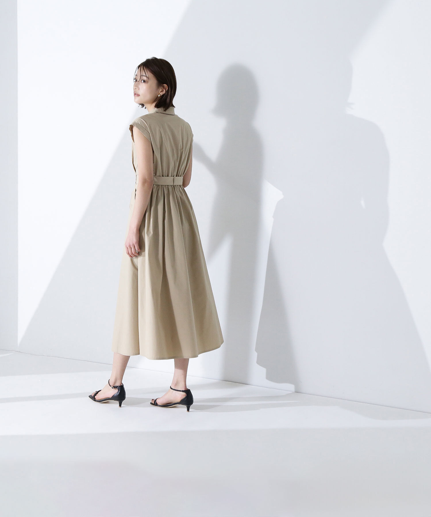  「ベルテッドポケットシャツワンピース」|ワンピース|