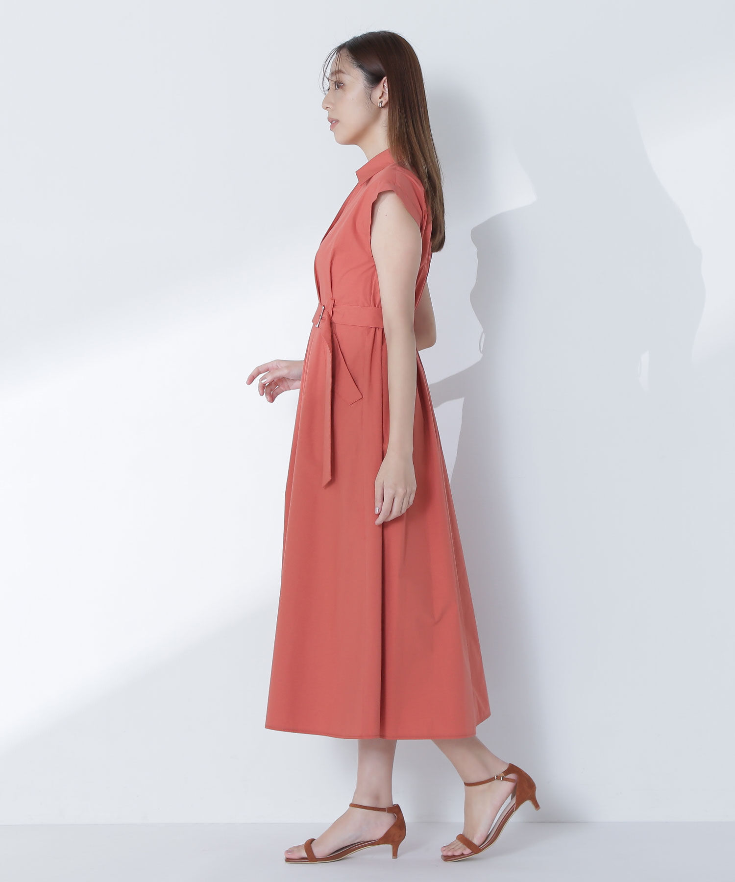  「ベルテッドポケットシャツワンピース」|ワンピース|