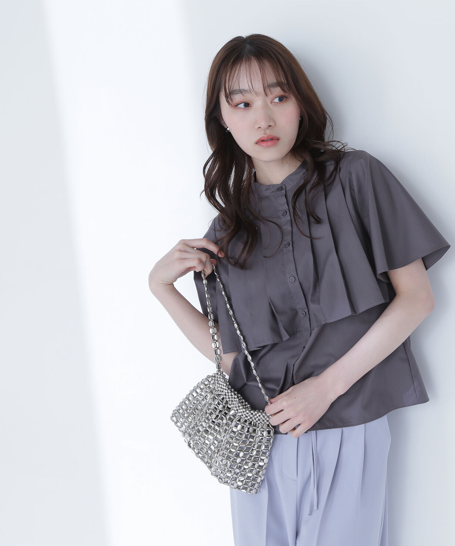  「ヨークプリーツブラウス」|シャツ・ブラウス|