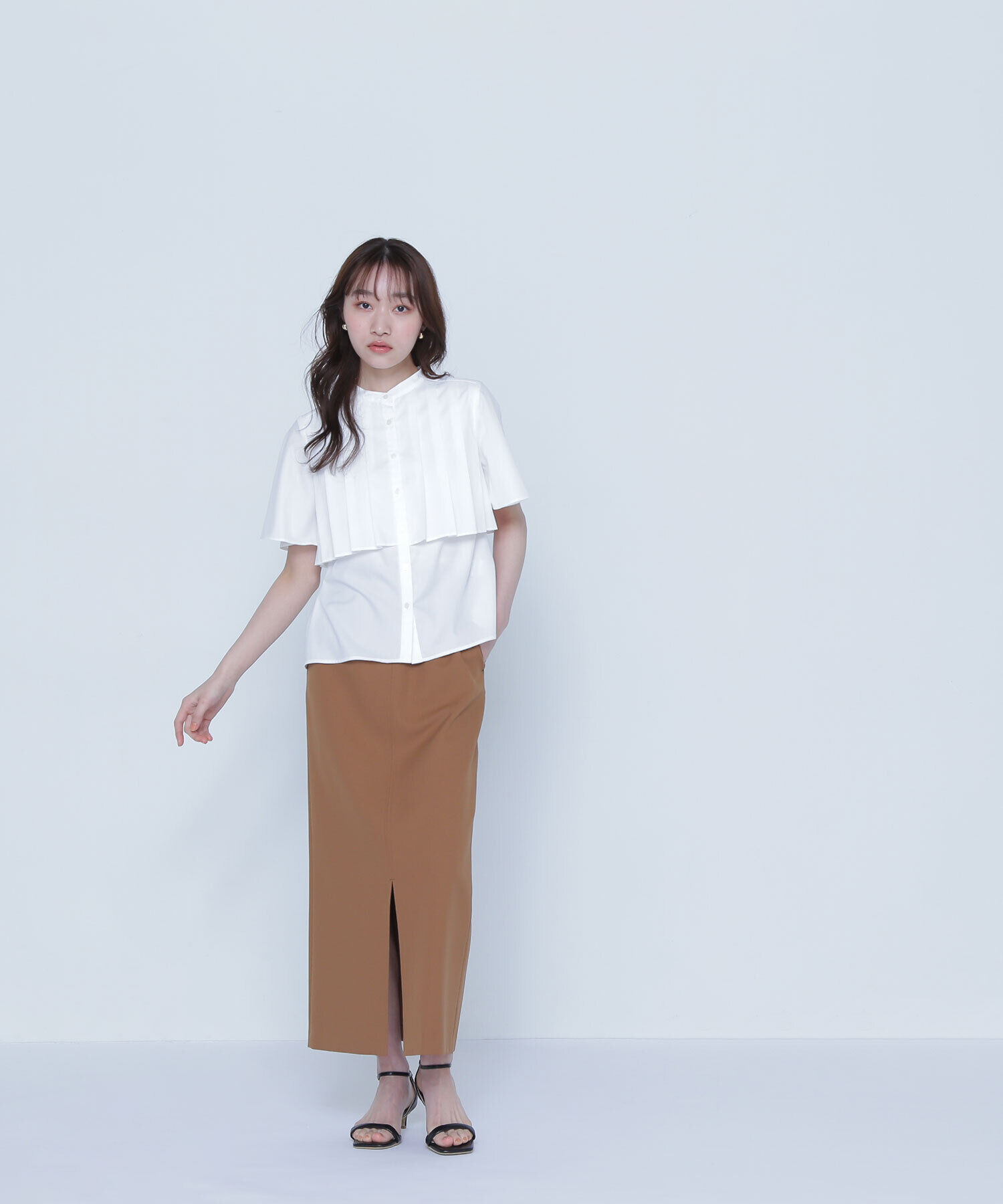  「ヨークプリーツブラウス」|シャツ・ブラウス|