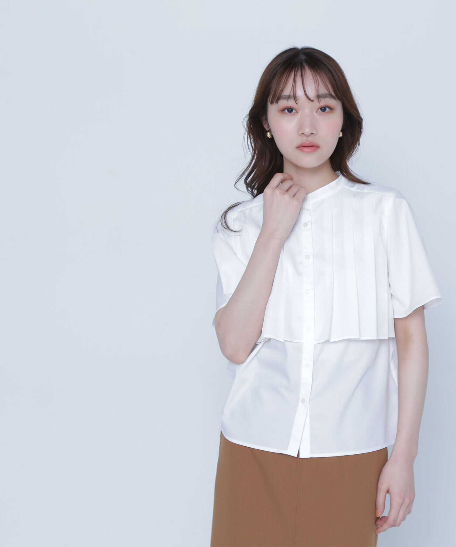  「ヨークプリーツブラウス」|シャツ・ブラウス|