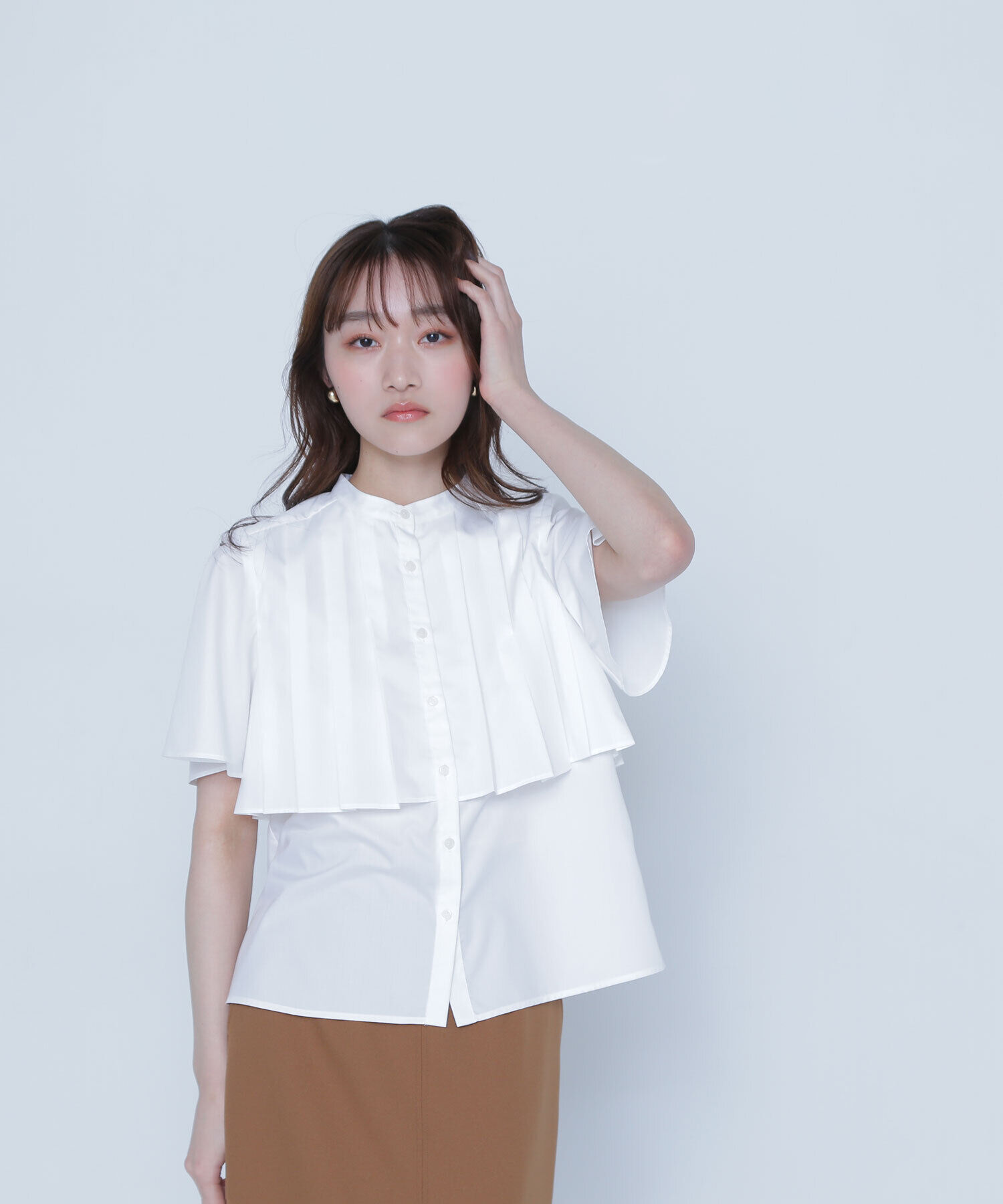  「ヨークプリーツブラウス」|シャツ・ブラウス|