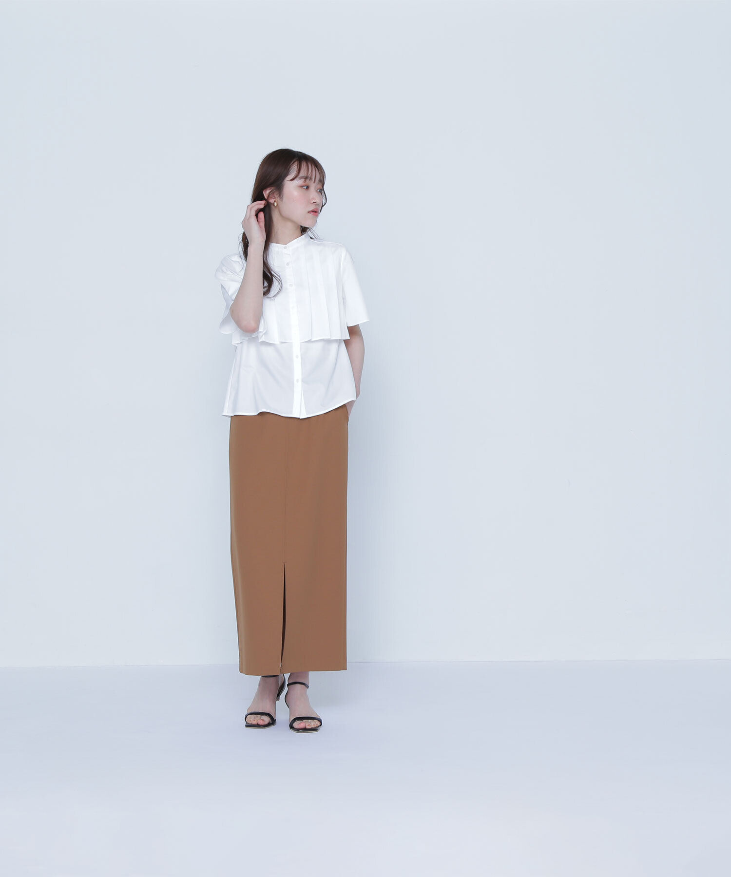  「ヨークプリーツブラウス」|シャツ・ブラウス|