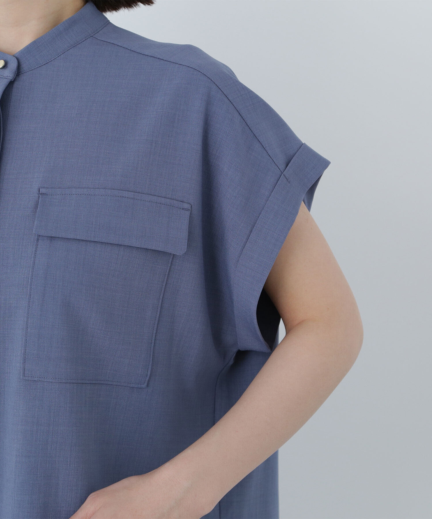  「ドライタッチダブルポケットブラウス」|シャツ・ブラウス|