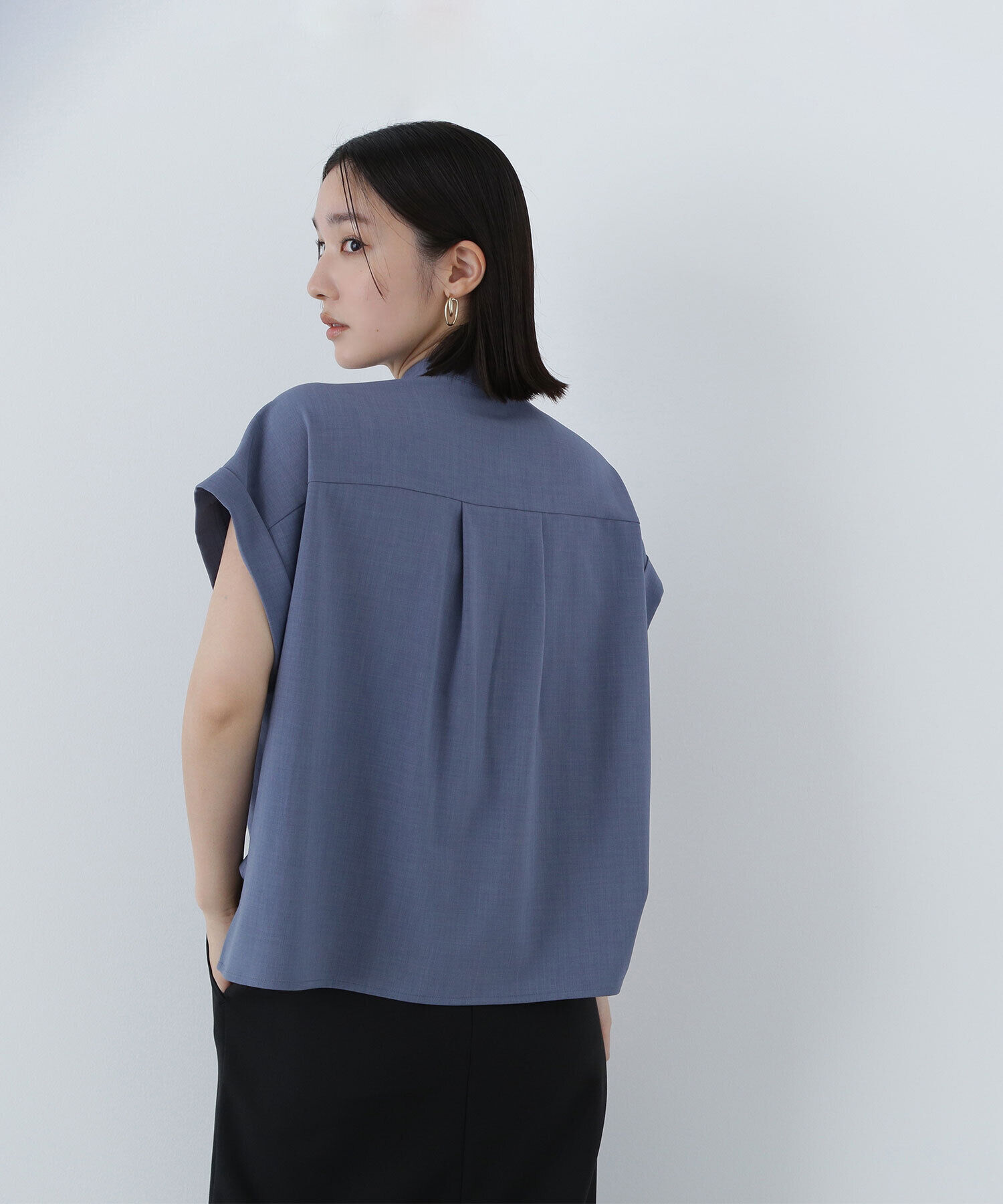  「ドライタッチダブルポケットブラウス」|シャツ・ブラウス|