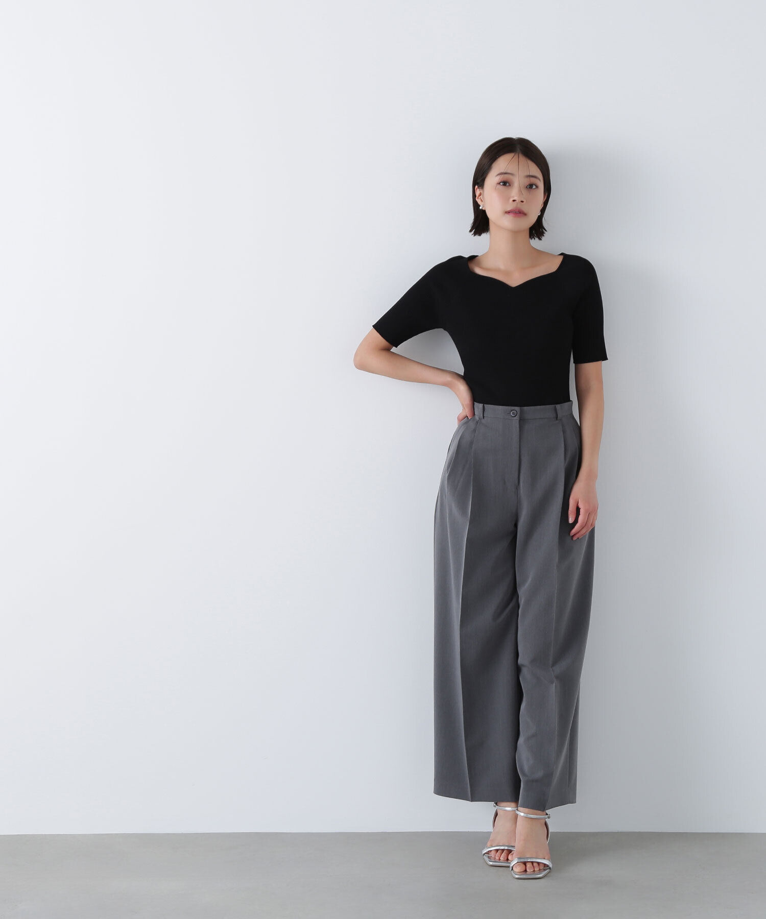  「ラグランハートネックニット」|ニット・セーター|