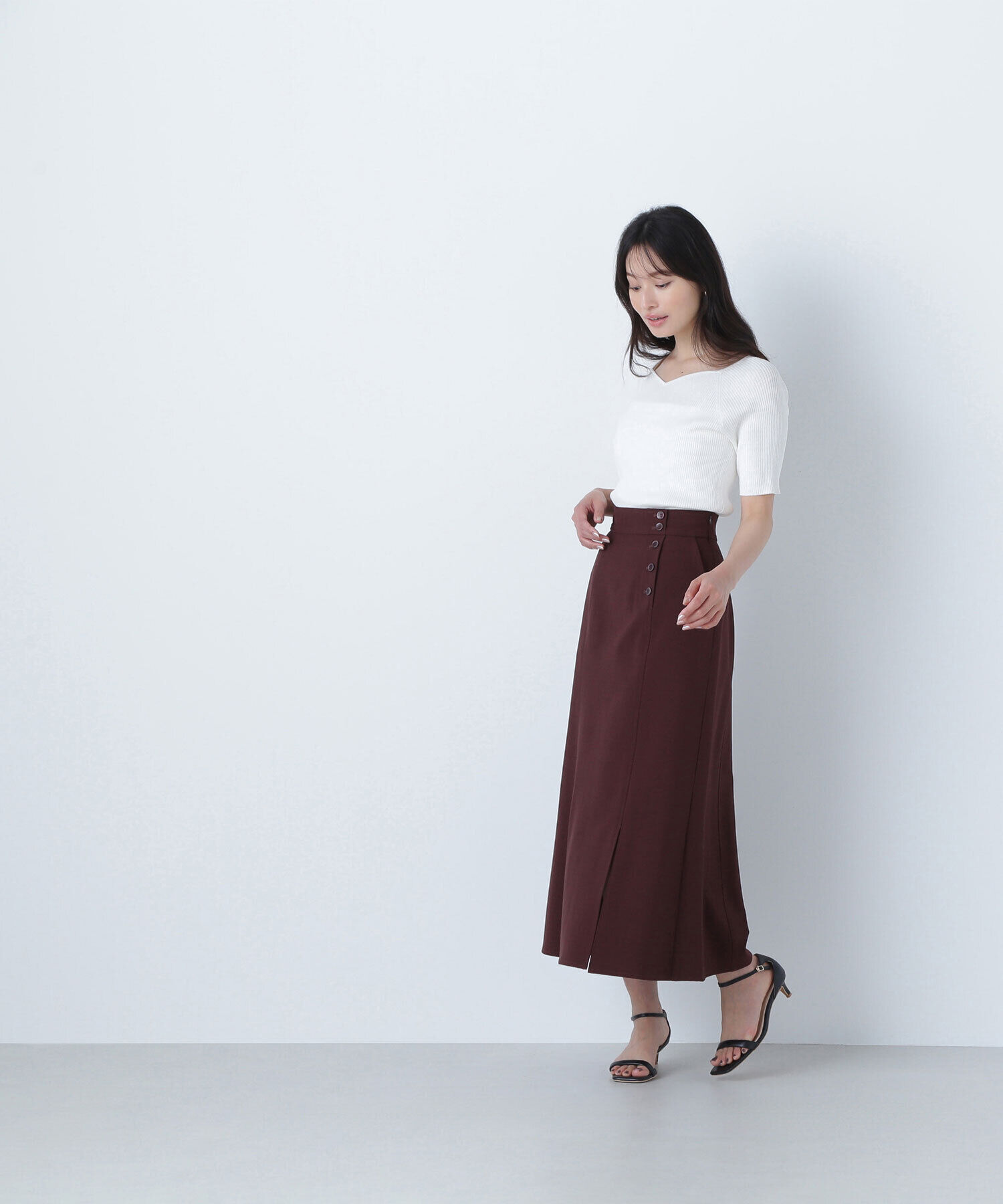  「ラグランハートネックニット」|ニット・セーター|