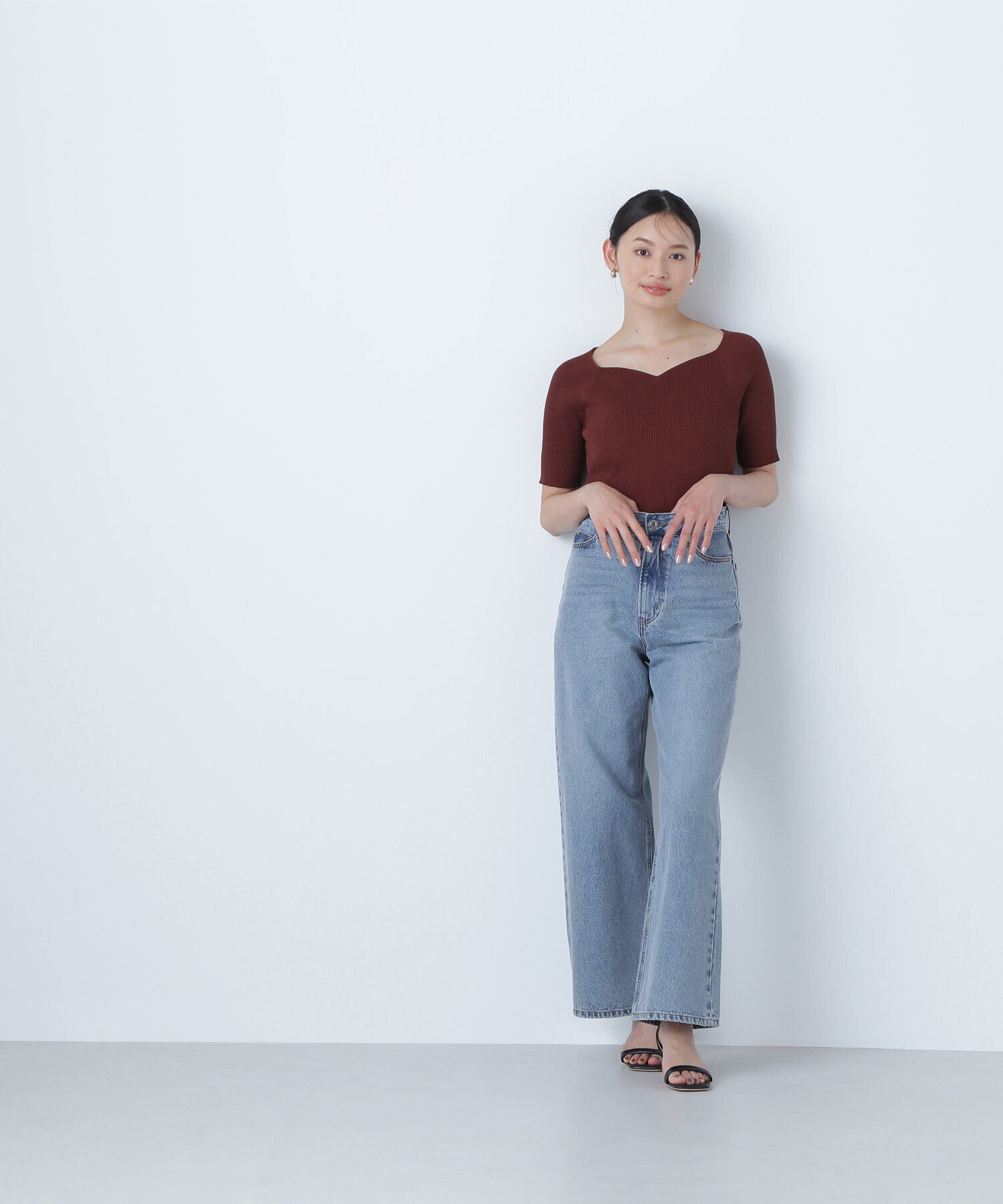  「ラグランハートネックニット」|ニット・セーター|