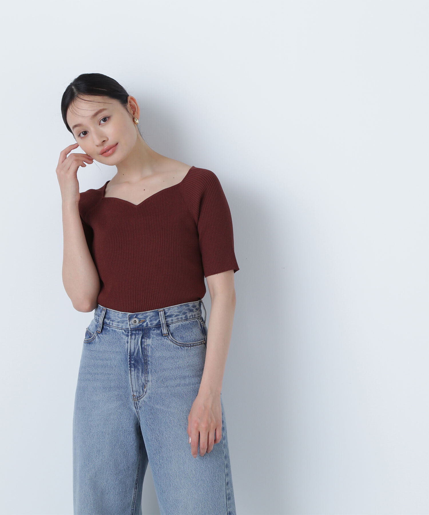  「ラグランハートネックニット」|ニット・セーター|