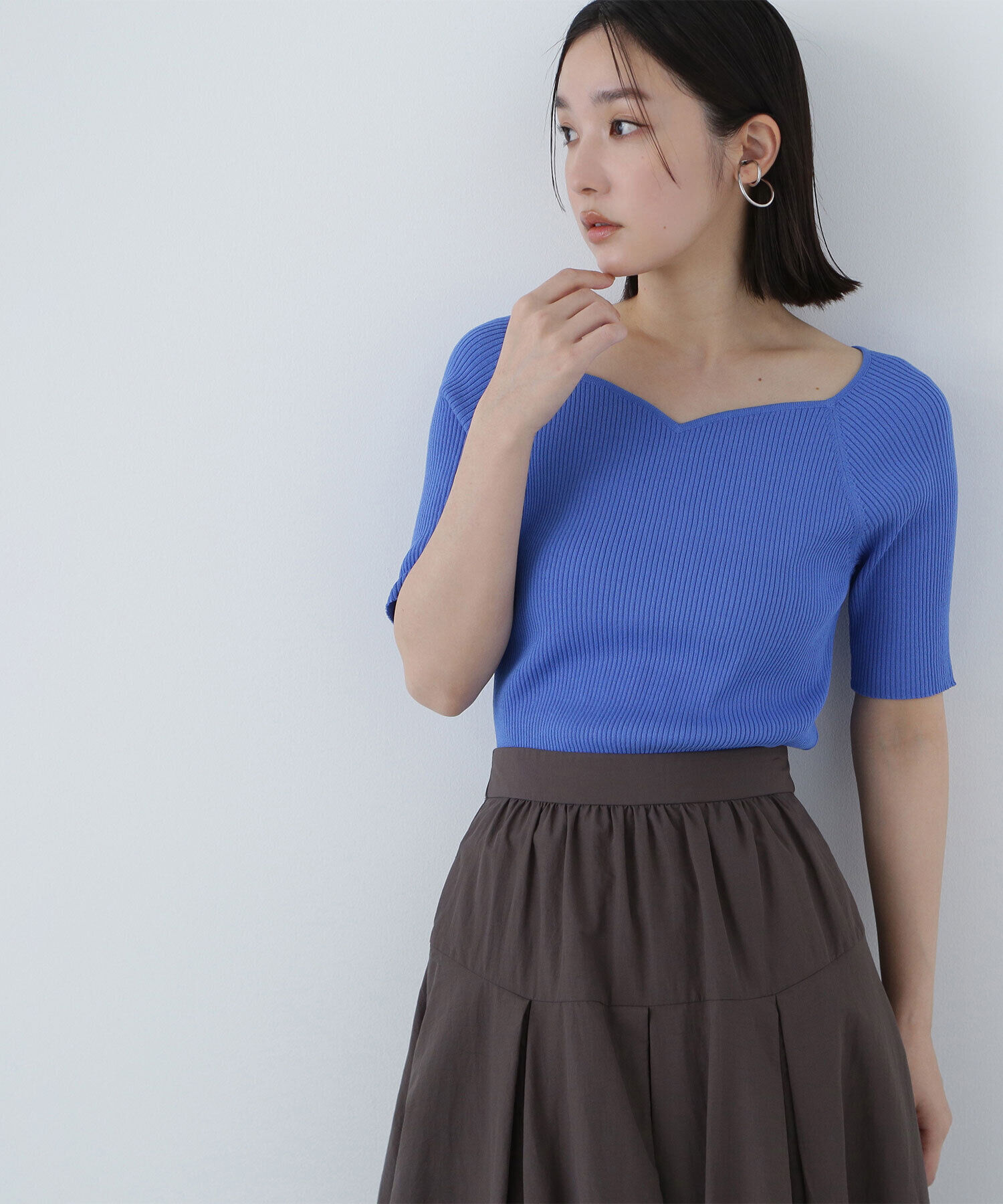  「ラグランハートネックニット」|ニット・セーター|