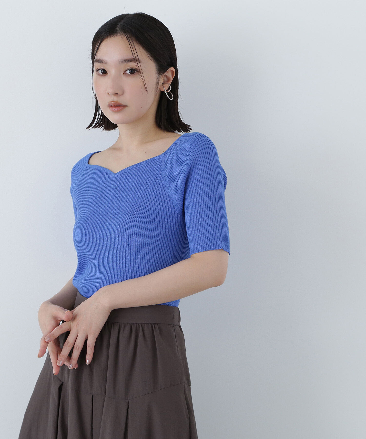  「ラグランハートネックニット」|ニット・セーター|