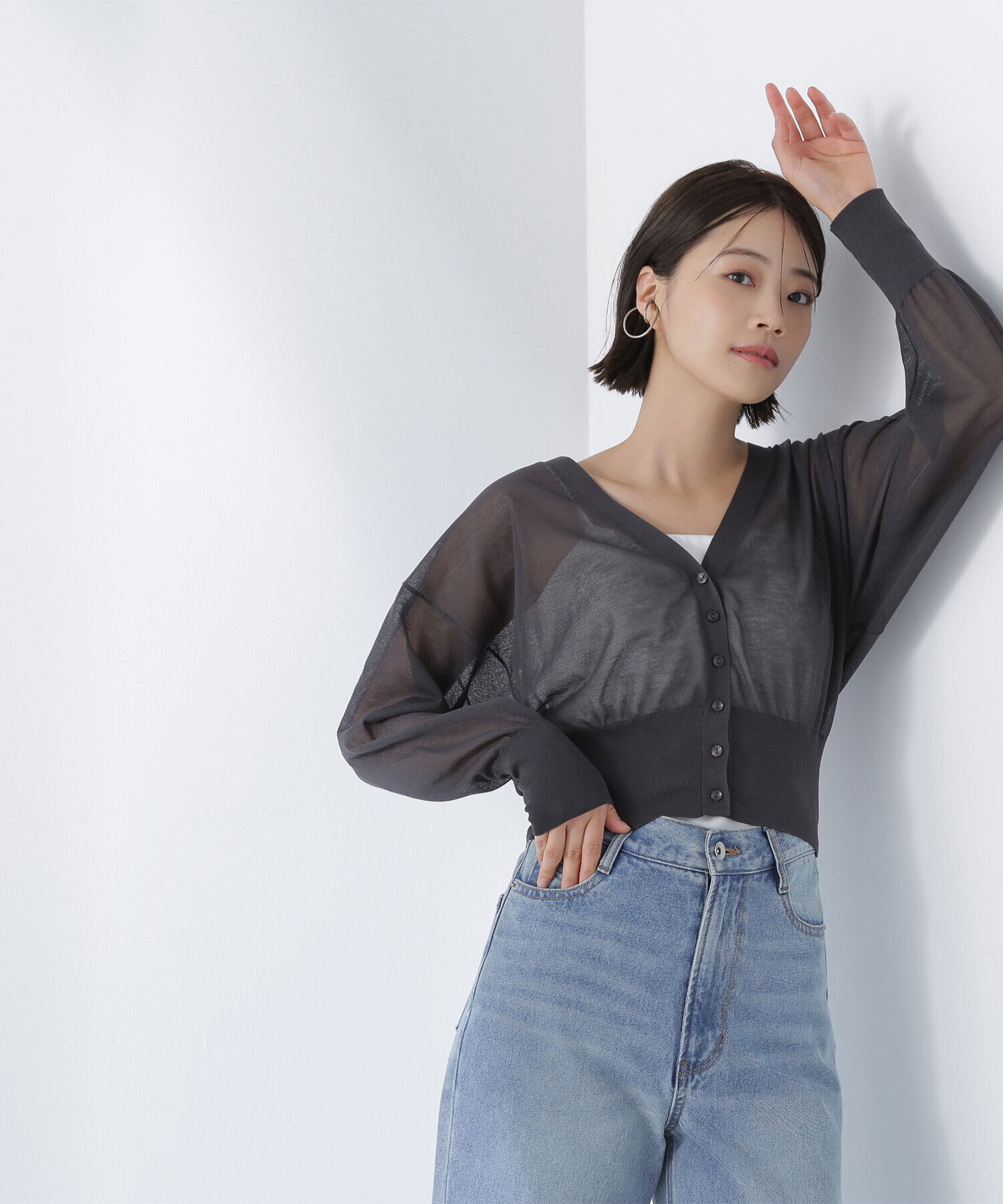  「ベーシックシアーカーディガン」|ニット・セーター|