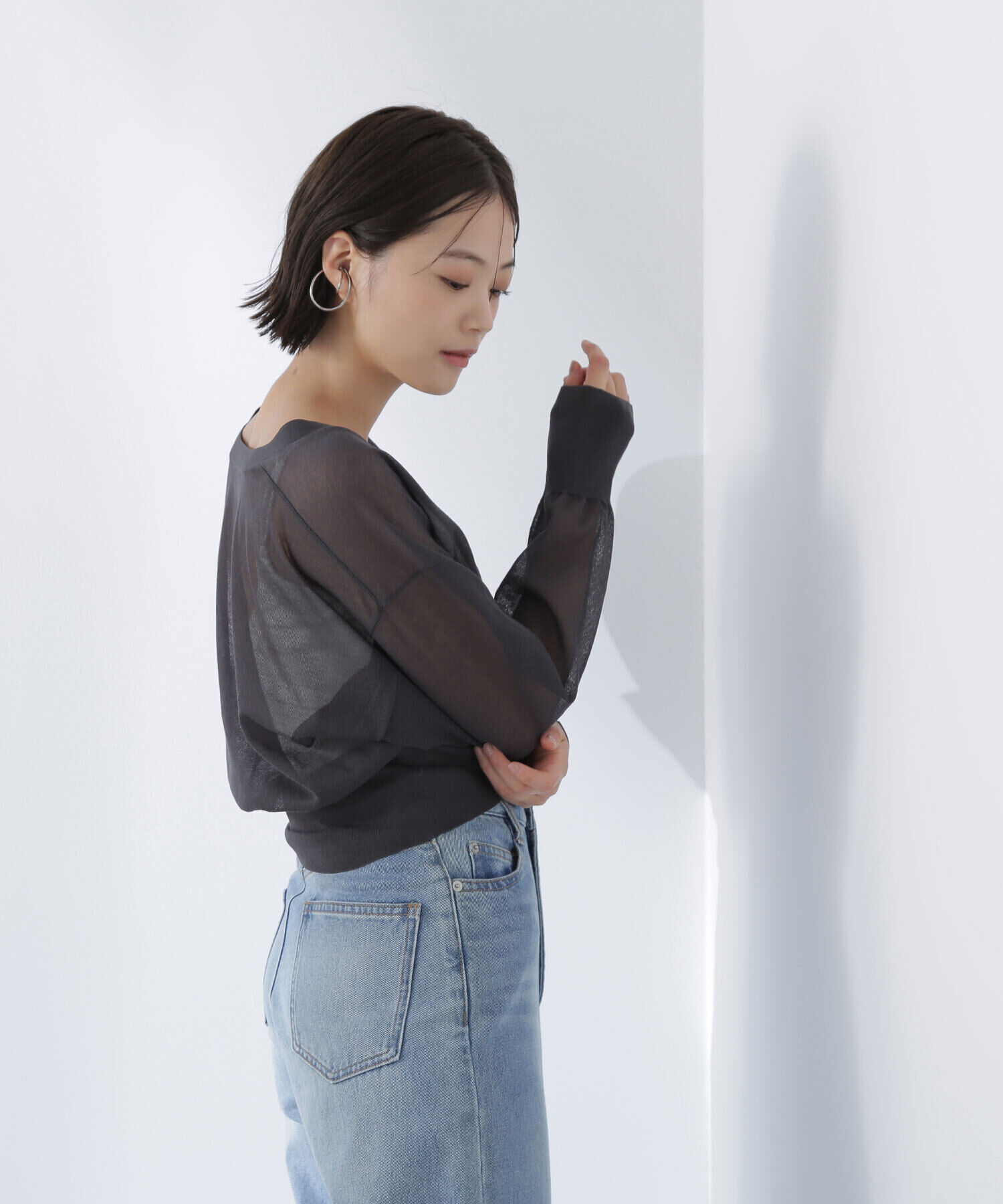  「ベーシックシアーカーディガン」|ニット・セーター|