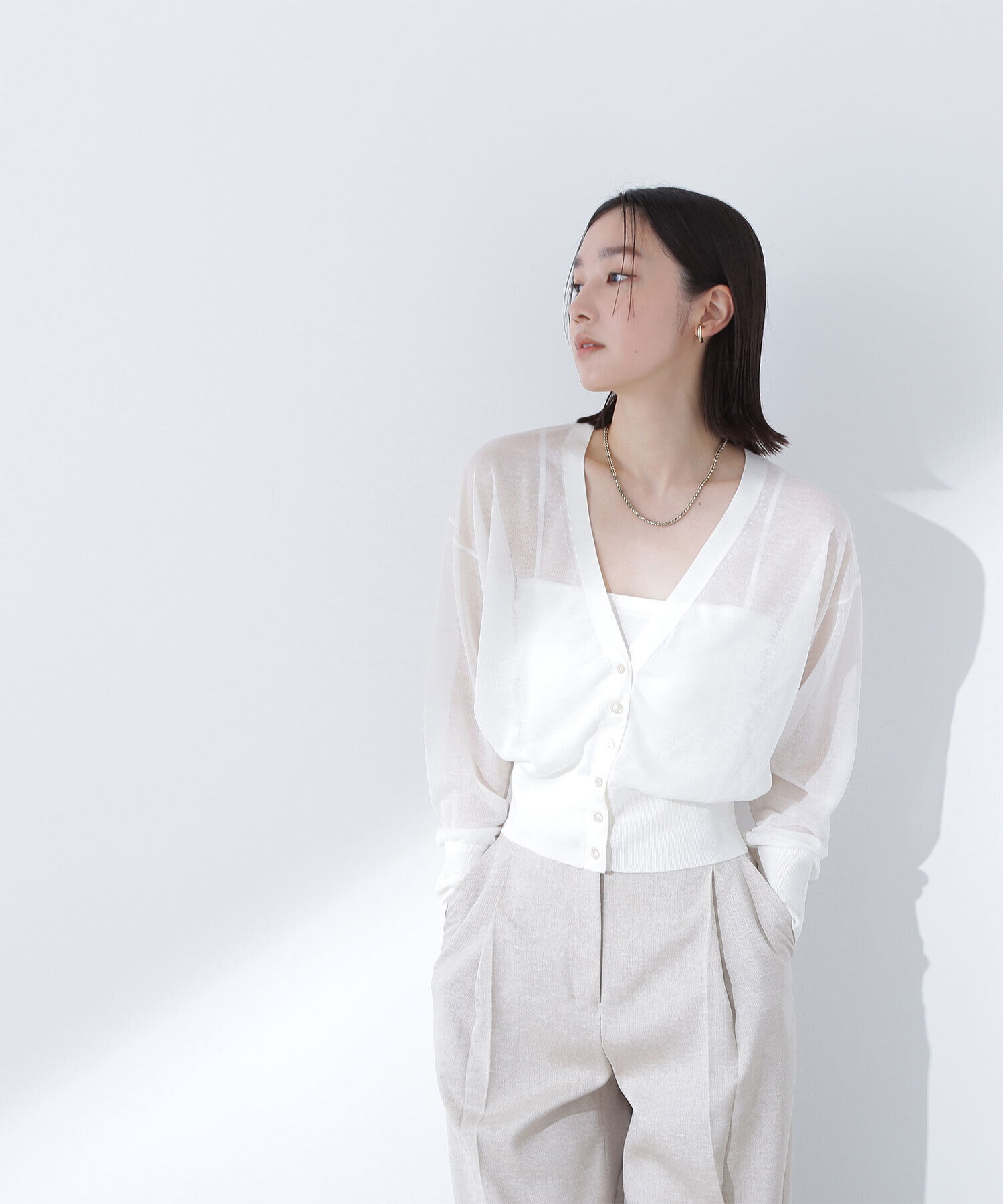  「ベーシックシアーカーディガン」|ニット・セーター|