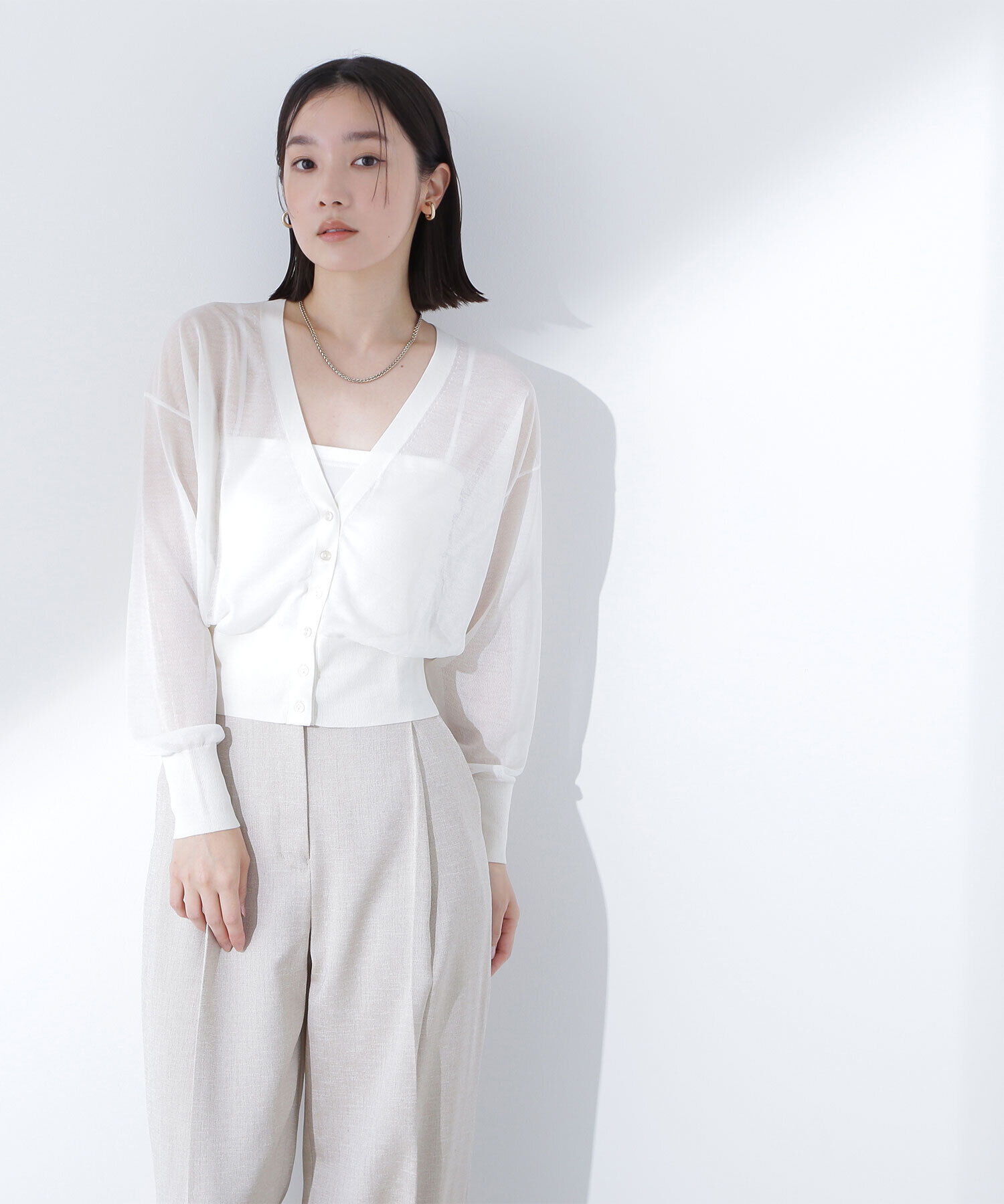  「ベーシックシアーカーディガン」|ニット・セーター|