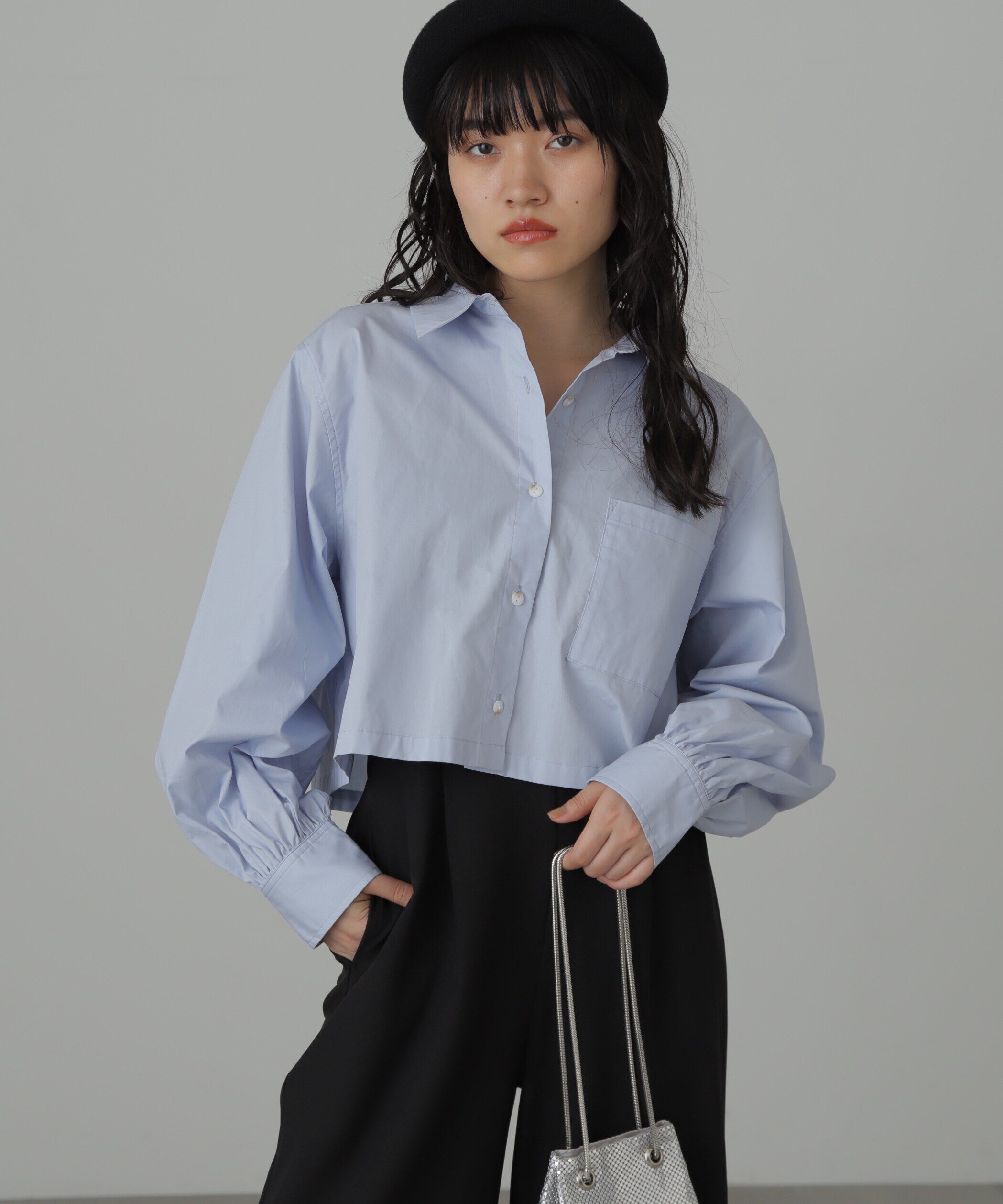  「バックシャンボリュームスリーブショート丈シャツ」|シャツ・ブラウス|