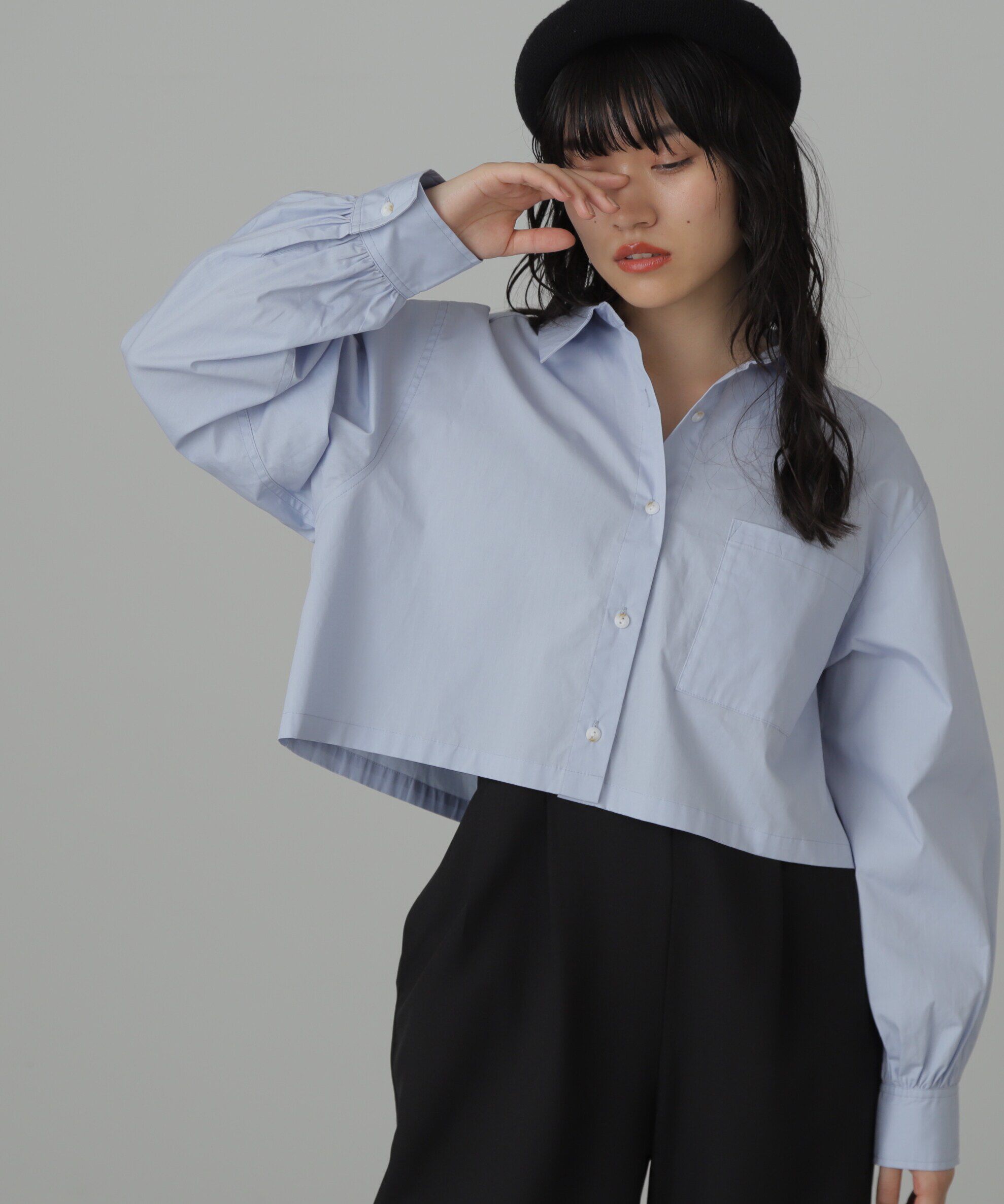  「バックシャンボリュームスリーブショート丈シャツ」|シャツ・ブラウス|