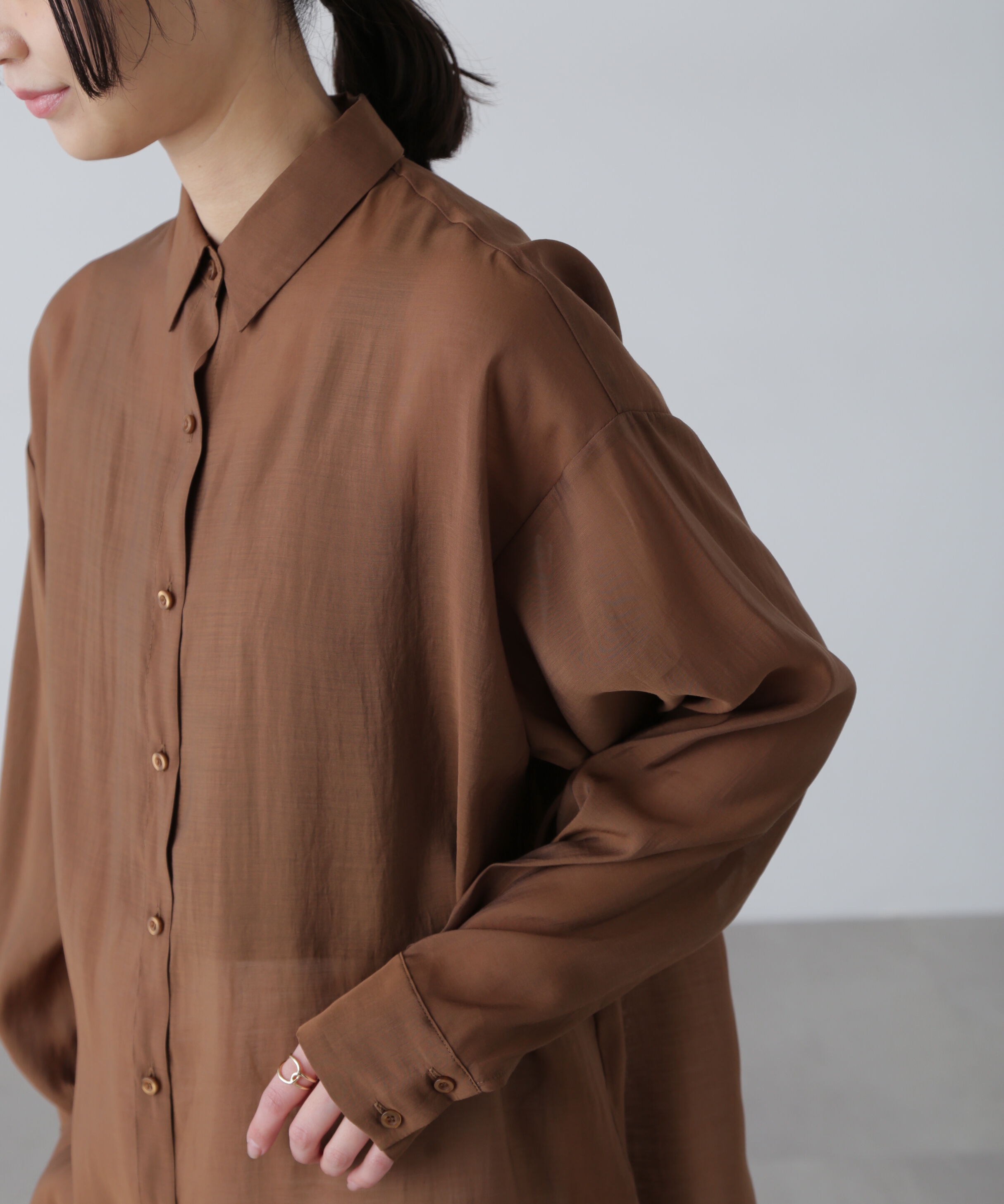  「シアーバックスリットオーバーシャツ」|シャツ・ブラウス|