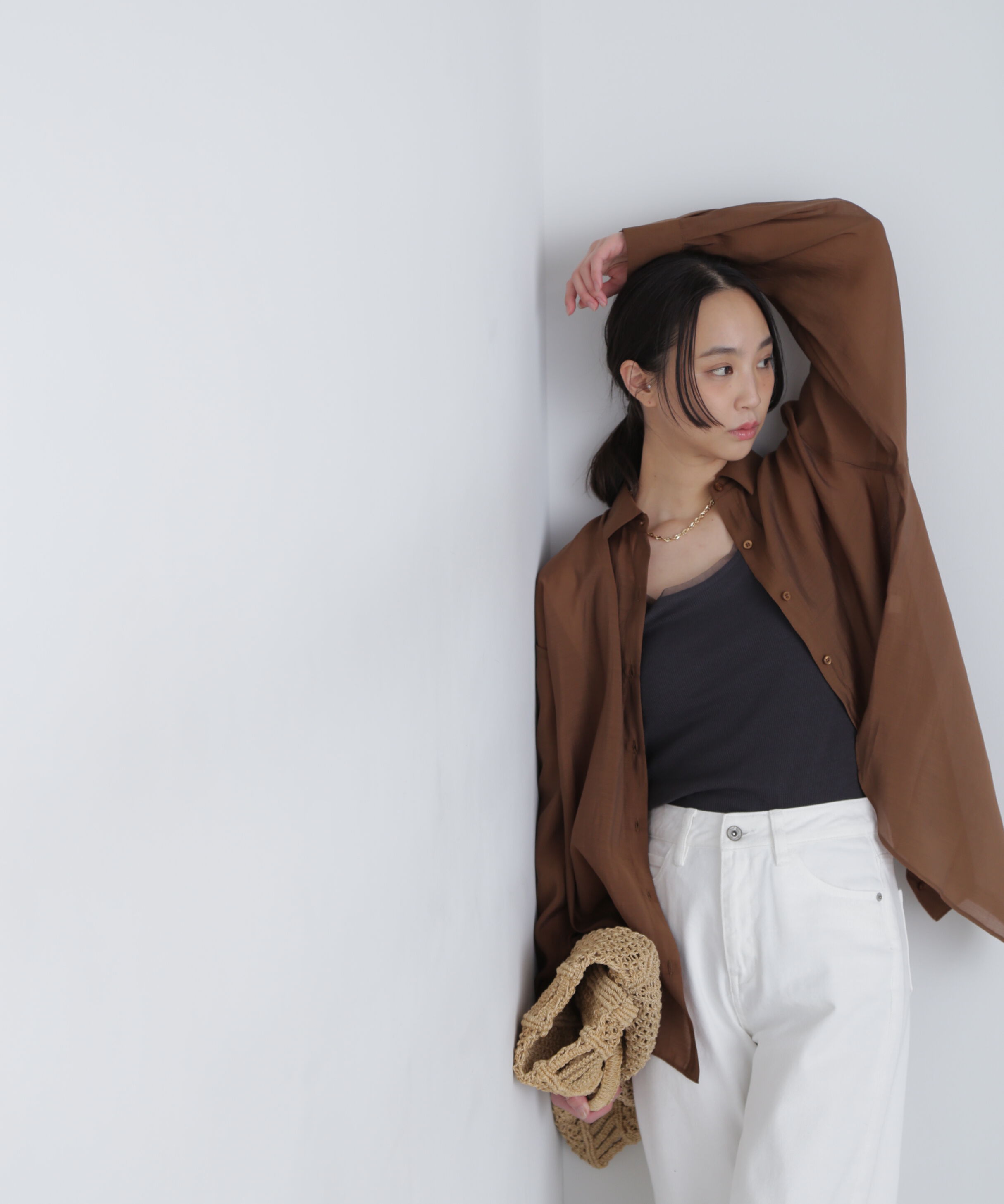  「シアーバックスリットオーバーシャツ」|シャツ・ブラウス|