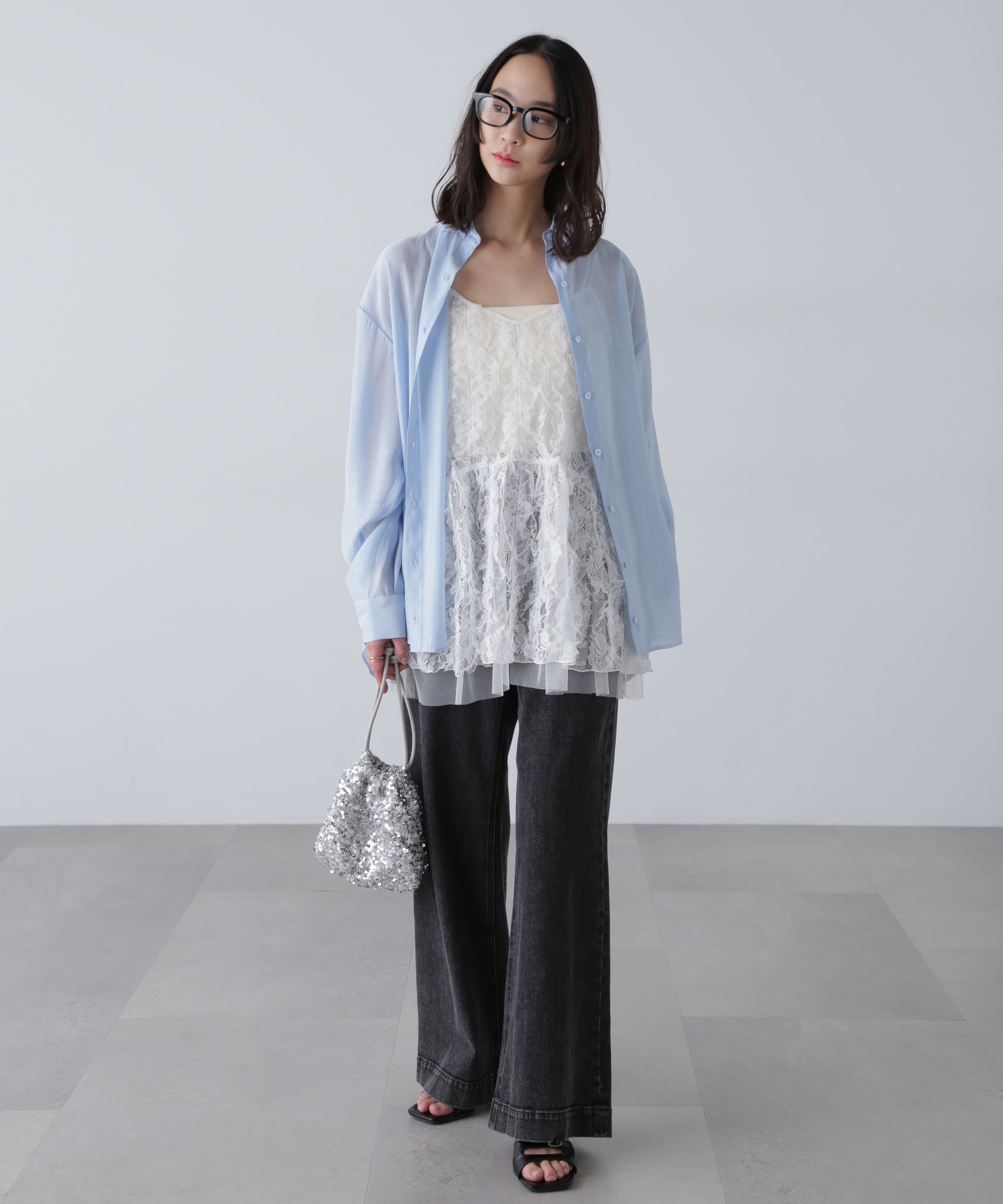  「シアーバックスリットオーバーシャツ」|シャツ・ブラウス|