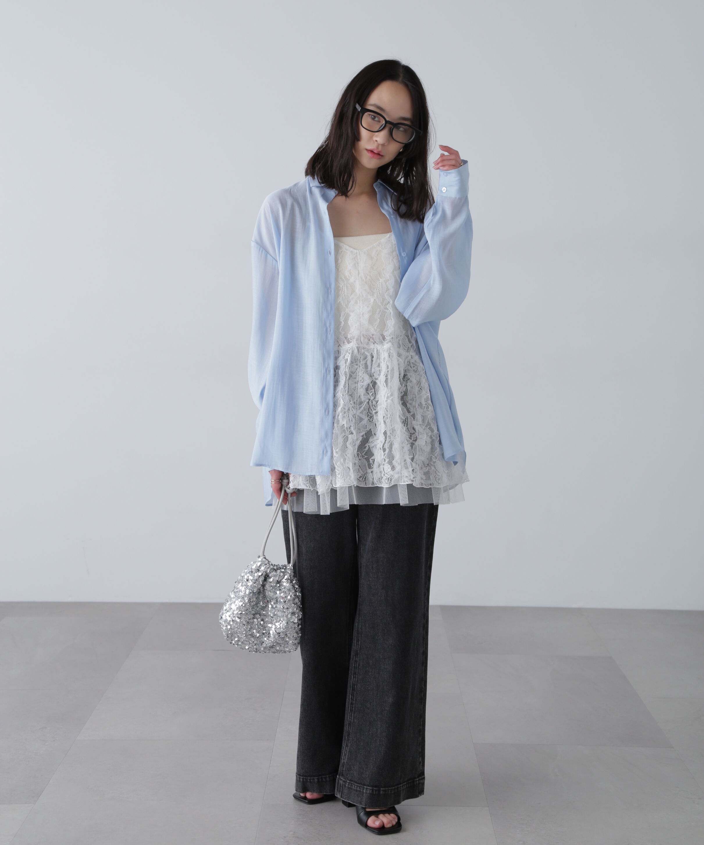  「シアーバックスリットオーバーシャツ」|シャツ・ブラウス|