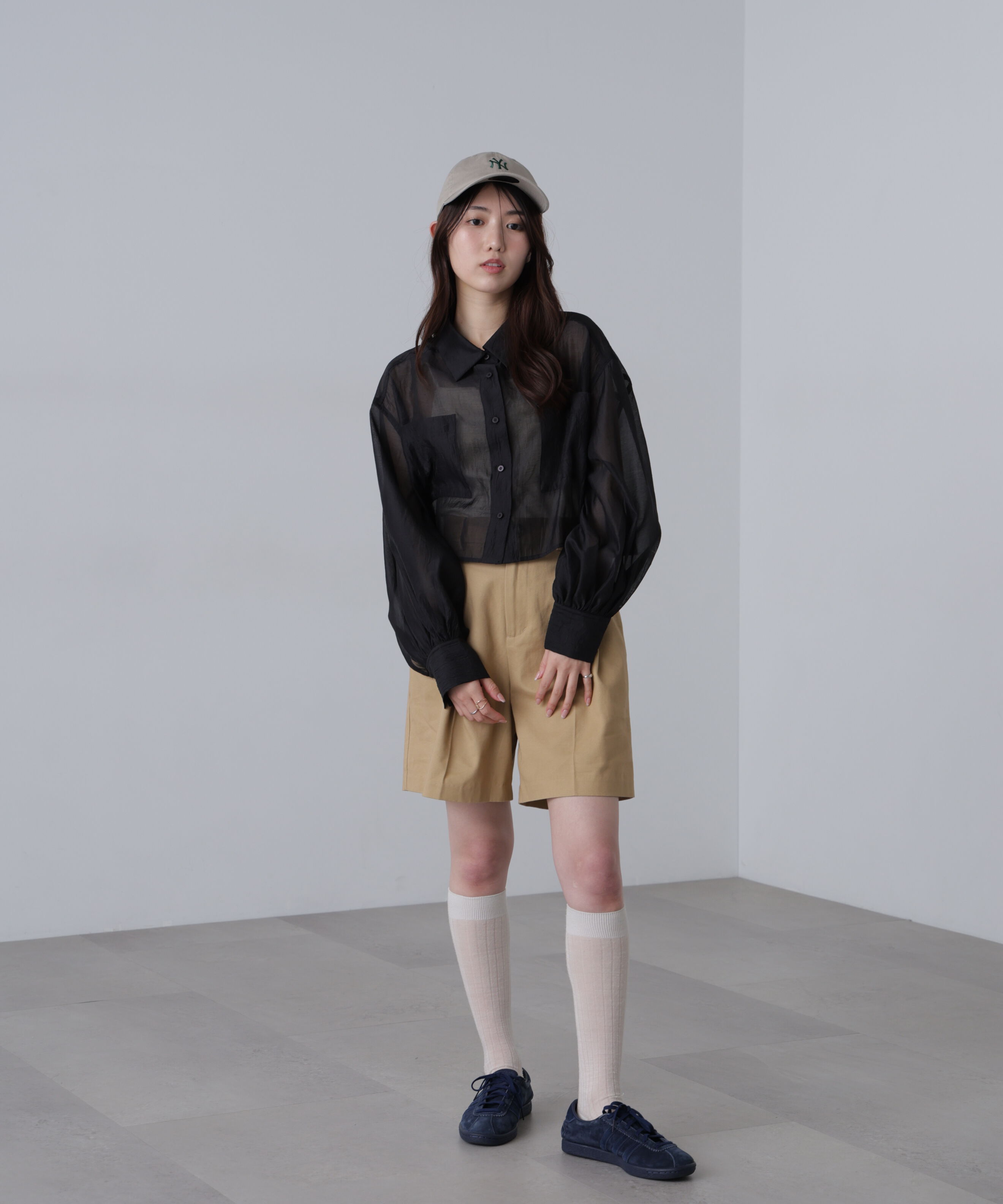  「シアーオーガンジーショート丈シャツ」|シャツ・ブラウス|