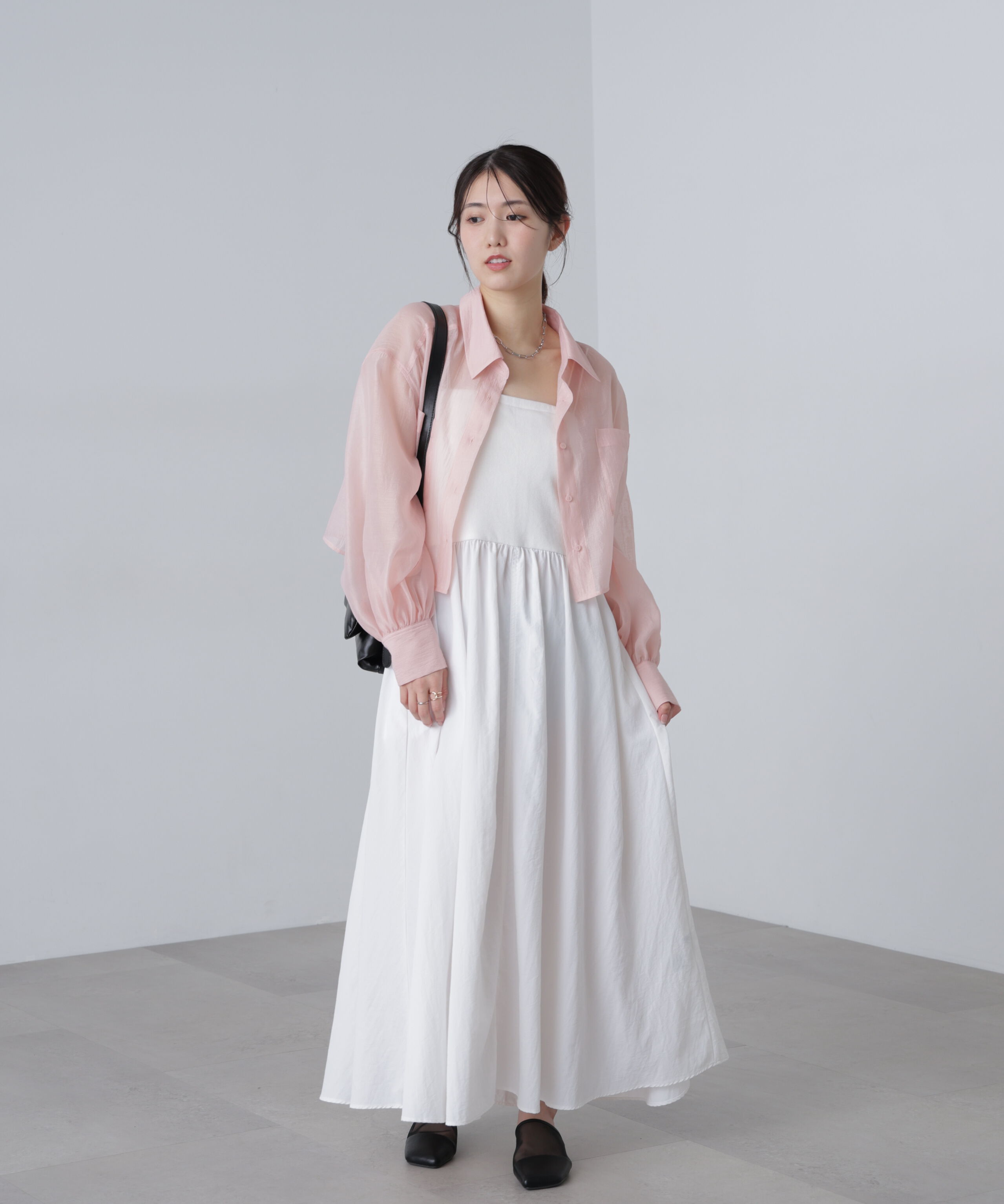  「シアーオーガンジーショート丈シャツ」|シャツ・ブラウス|