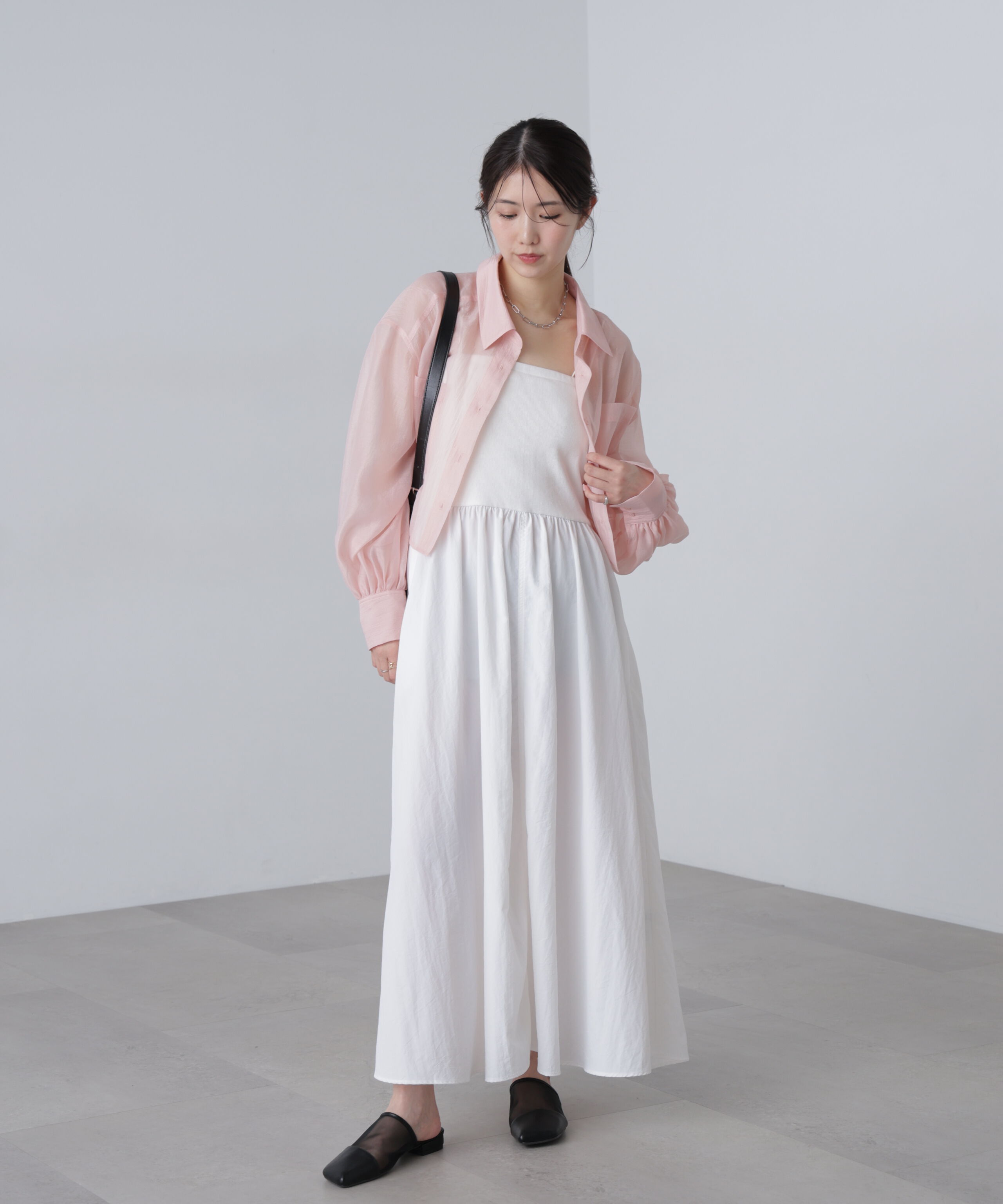  「シアーオーガンジーショート丈シャツ」|シャツ・ブラウス|