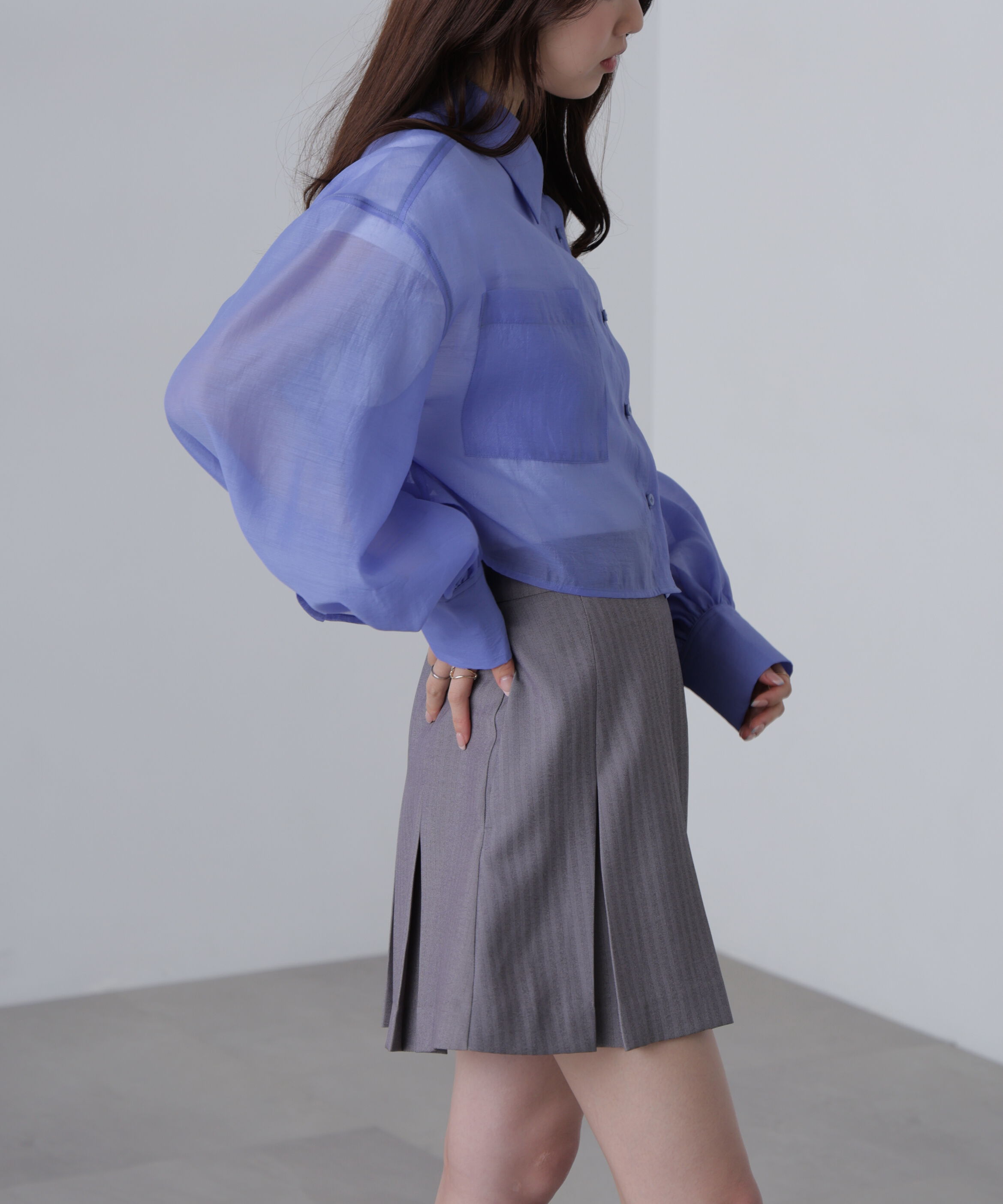  「シアーオーガンジーショート丈シャツ」|シャツ・ブラウス|