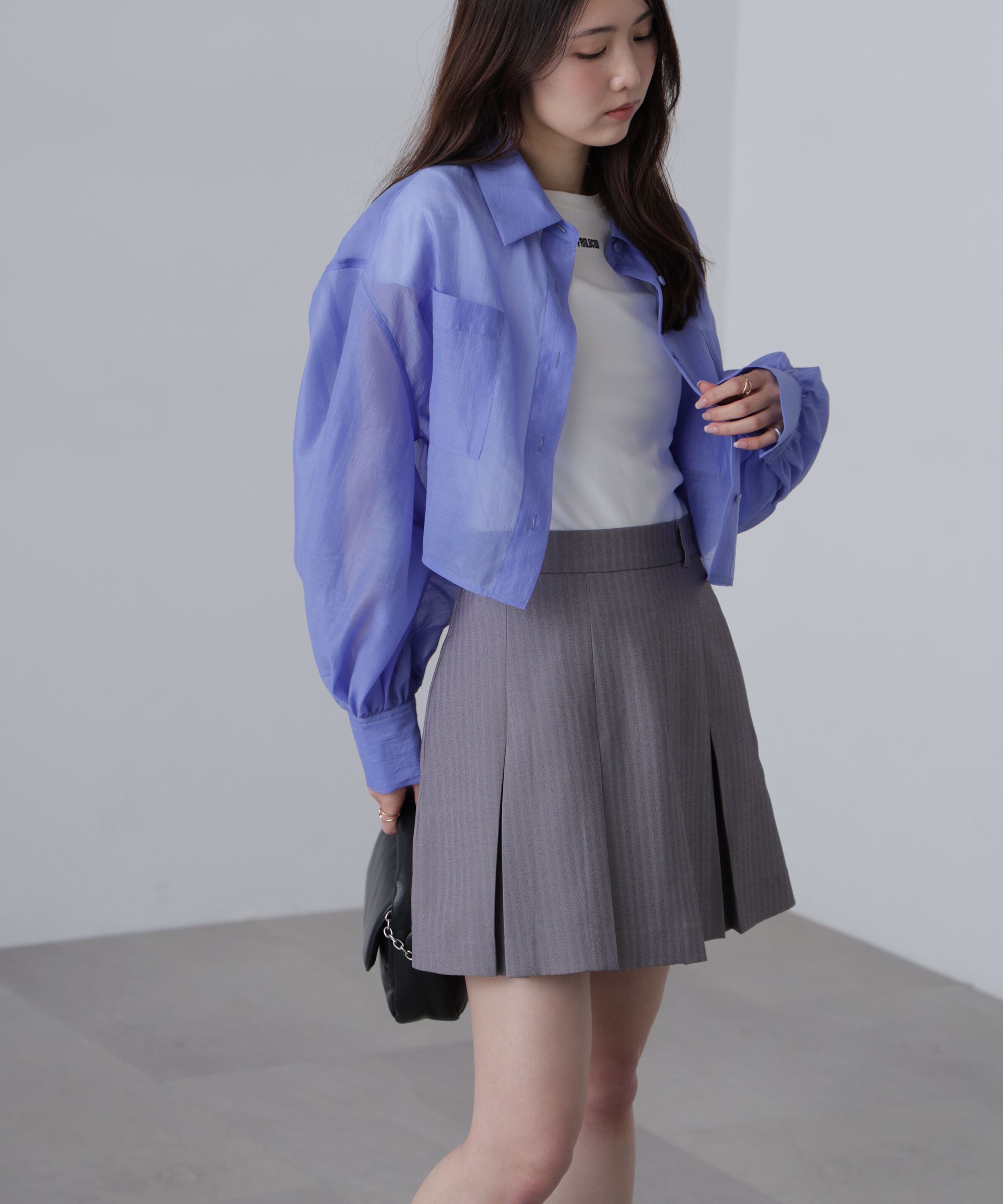  「シアーオーガンジーショート丈シャツ」|シャツ・ブラウス|